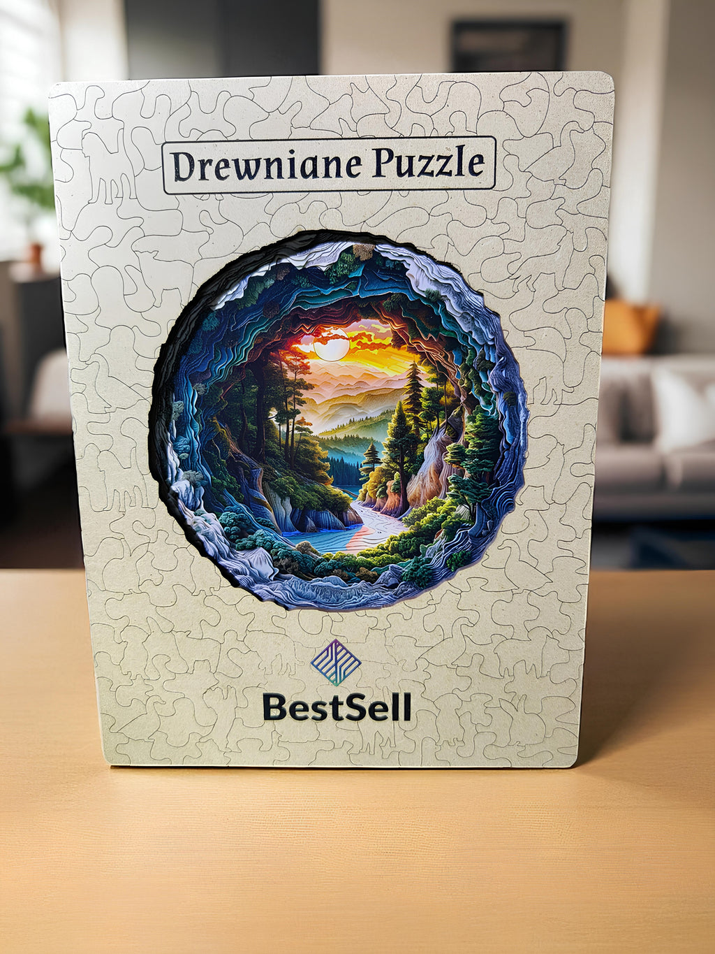 Puzzle Drewniane Krajobraz o Zachodzie Słońca