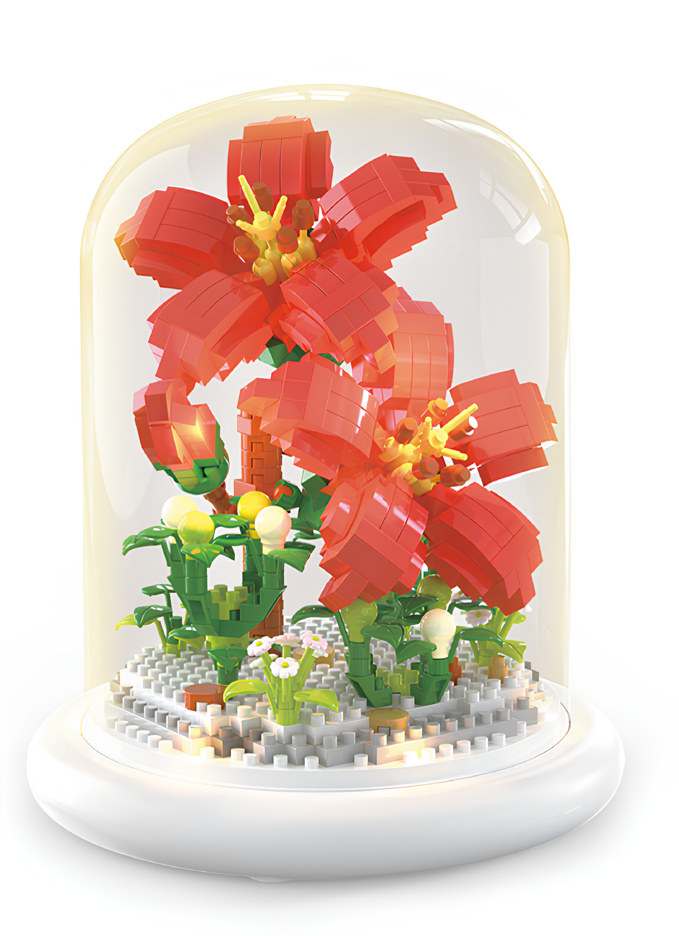 Klocki Konstrukcyjne Kwiaty Kwiatki Dla Dziewczynki + Oświetlenie