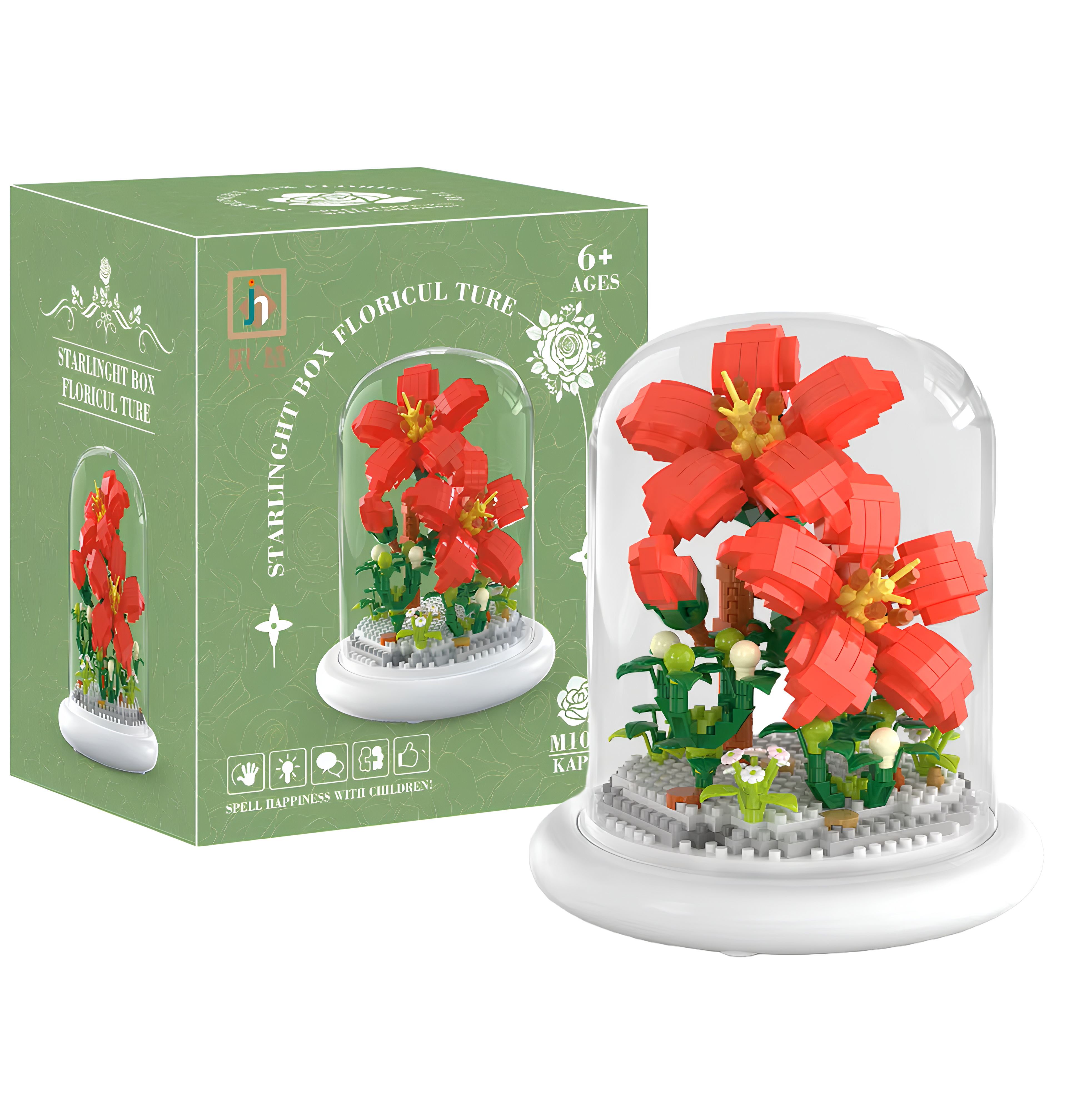 Klocki Konstrukcyjne Kwiaty Kwiatki Dla Dziewczynki + Oświetlenie