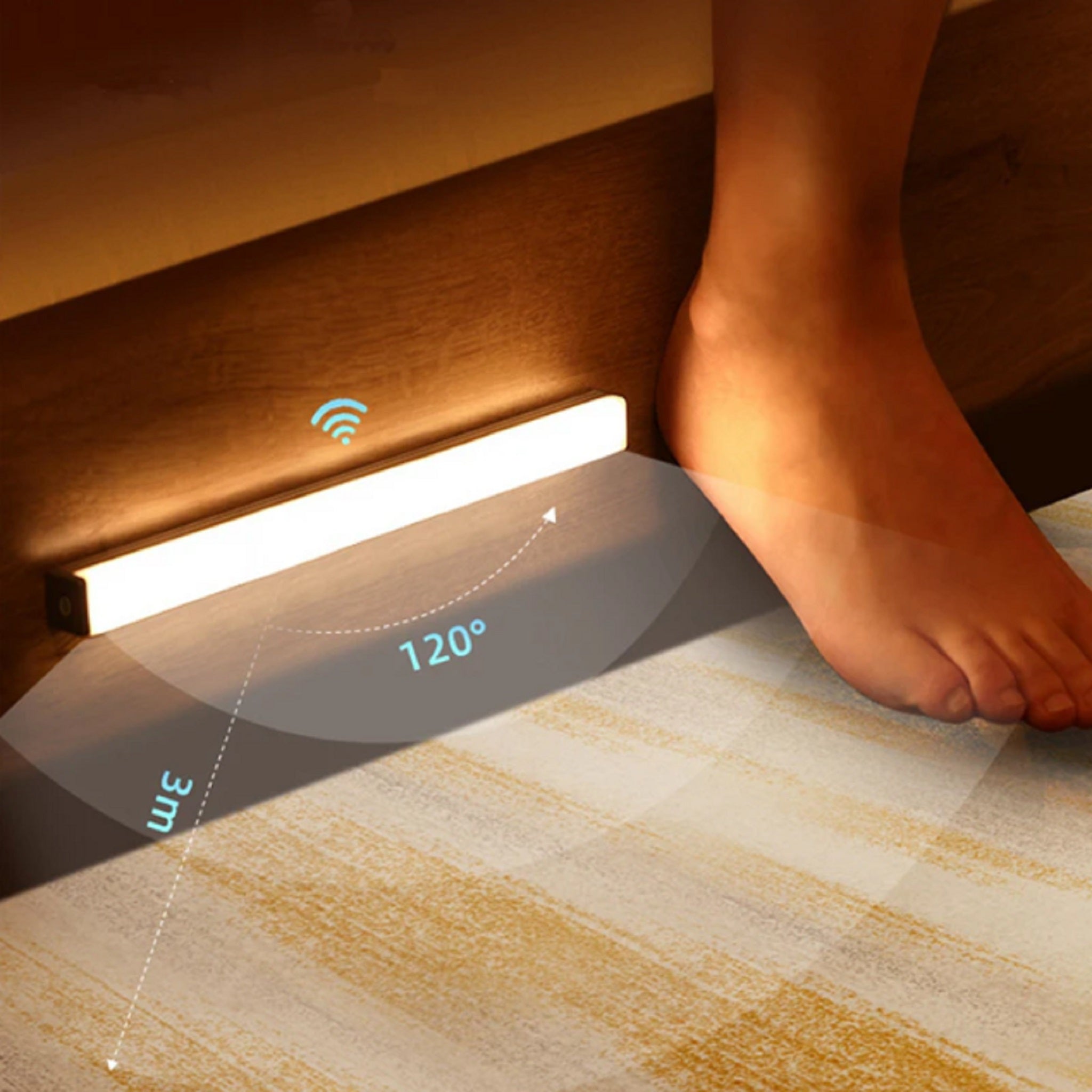 Lampa LED 50 CM Listwa Podszawkowa Sufitowa + Czujnik Ruchu Samoprzylepna