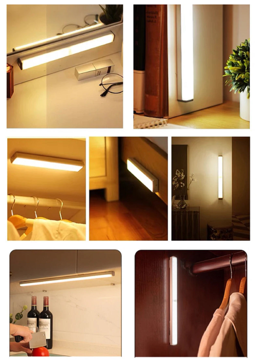 Bezprzewodowa Lampka LED 50 CM Na Magnesy + Czujnik Ruchu Samoprzylepna