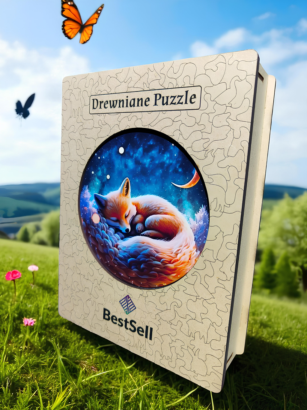 Puzzle Drewniane Śpiący Lisek