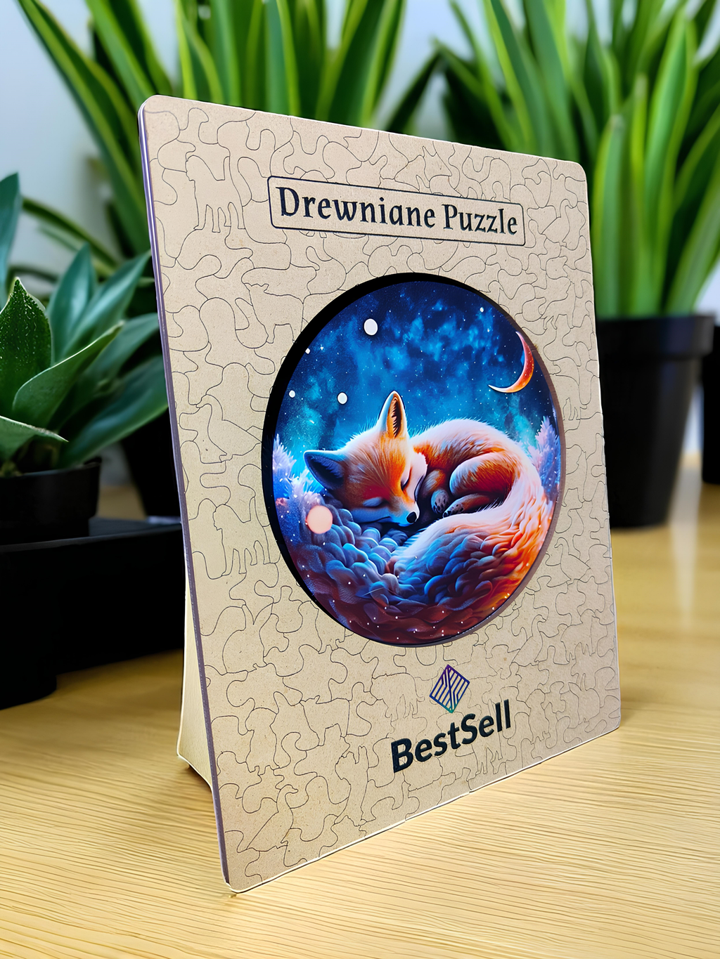 Puzzle Drewniane Śpiący Lisek