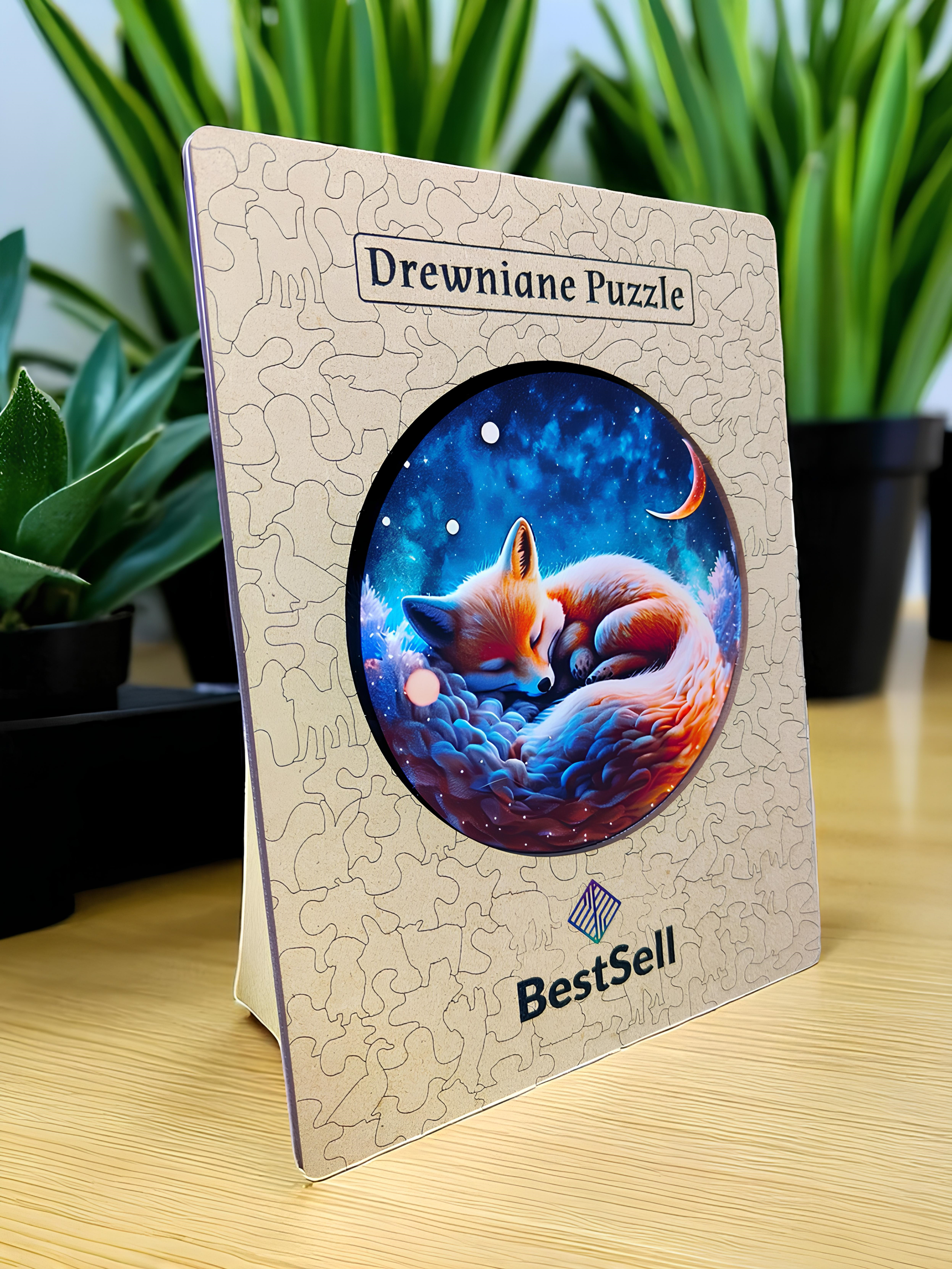 DREWNIANE PUZZLE BESTSELL UROCZY LIS LISEK - UKŁADANKA ZWIERZĘTA PUZZLE W KSZTAŁCIE ZWIERZĄT DLA DZIECI