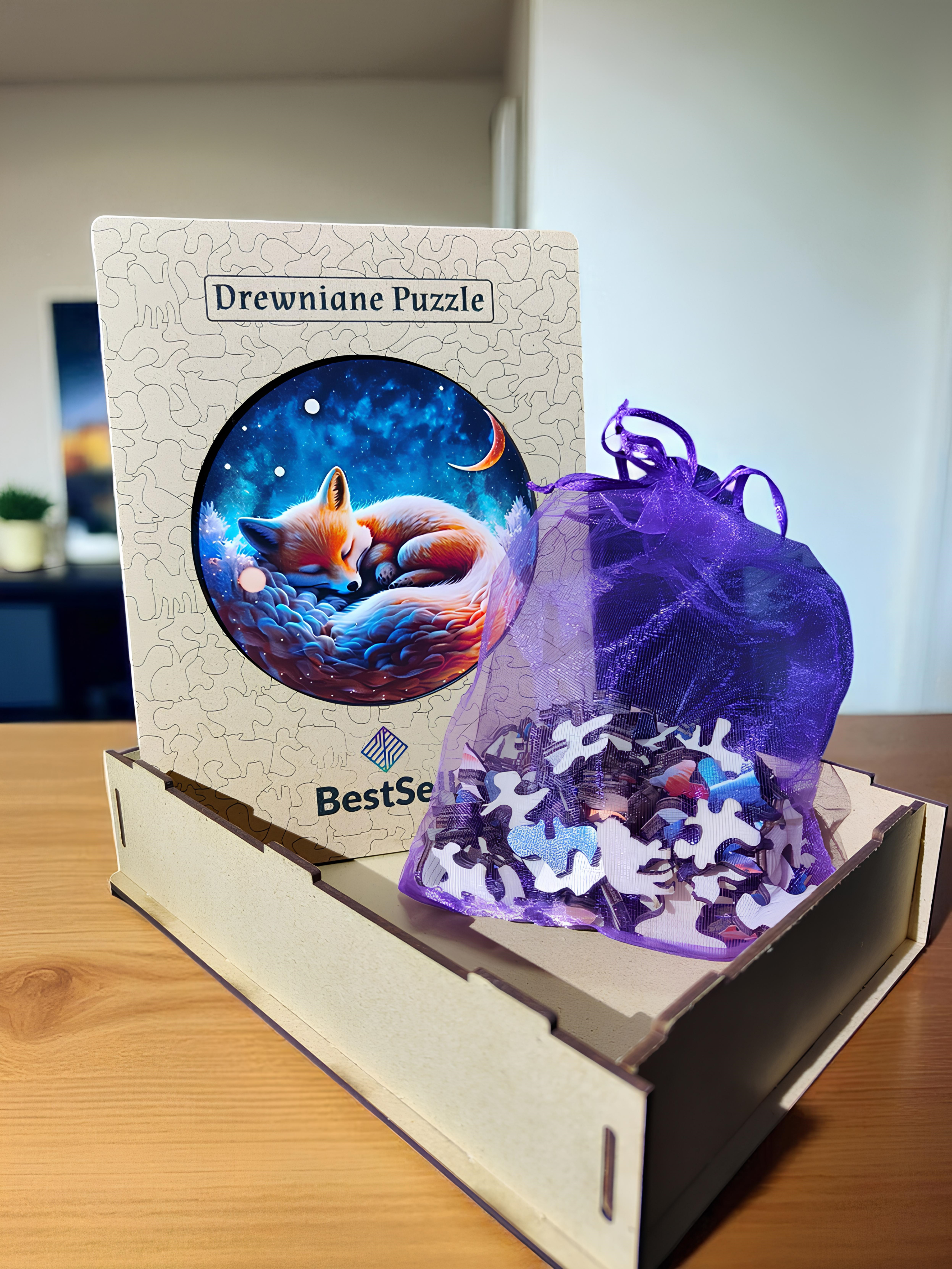 DREWNIANE PUZZLE BESTSELL UROCZY LIS LISEK - UKŁADANKA ZWIERZĘTA PUZZLE W KSZTAŁCIE ZWIERZĄT DLA DZIECI