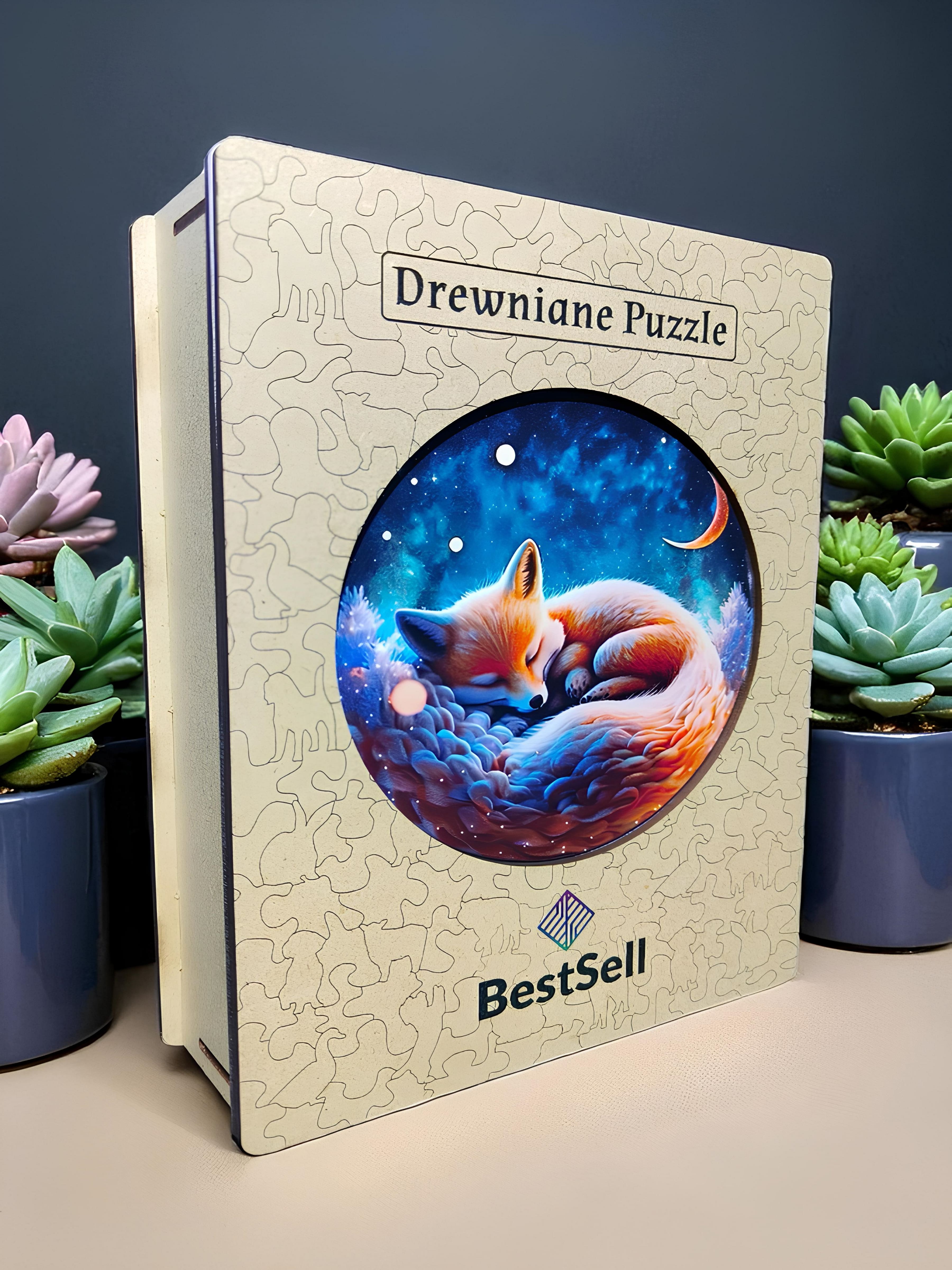 DREWNIANE PUZZLE BESTSELL UROCZY LIS LISEK - UKŁADANKA ZWIERZĘTA PUZZLE W KSZTAŁCIE ZWIERZĄT DLA DZIECI