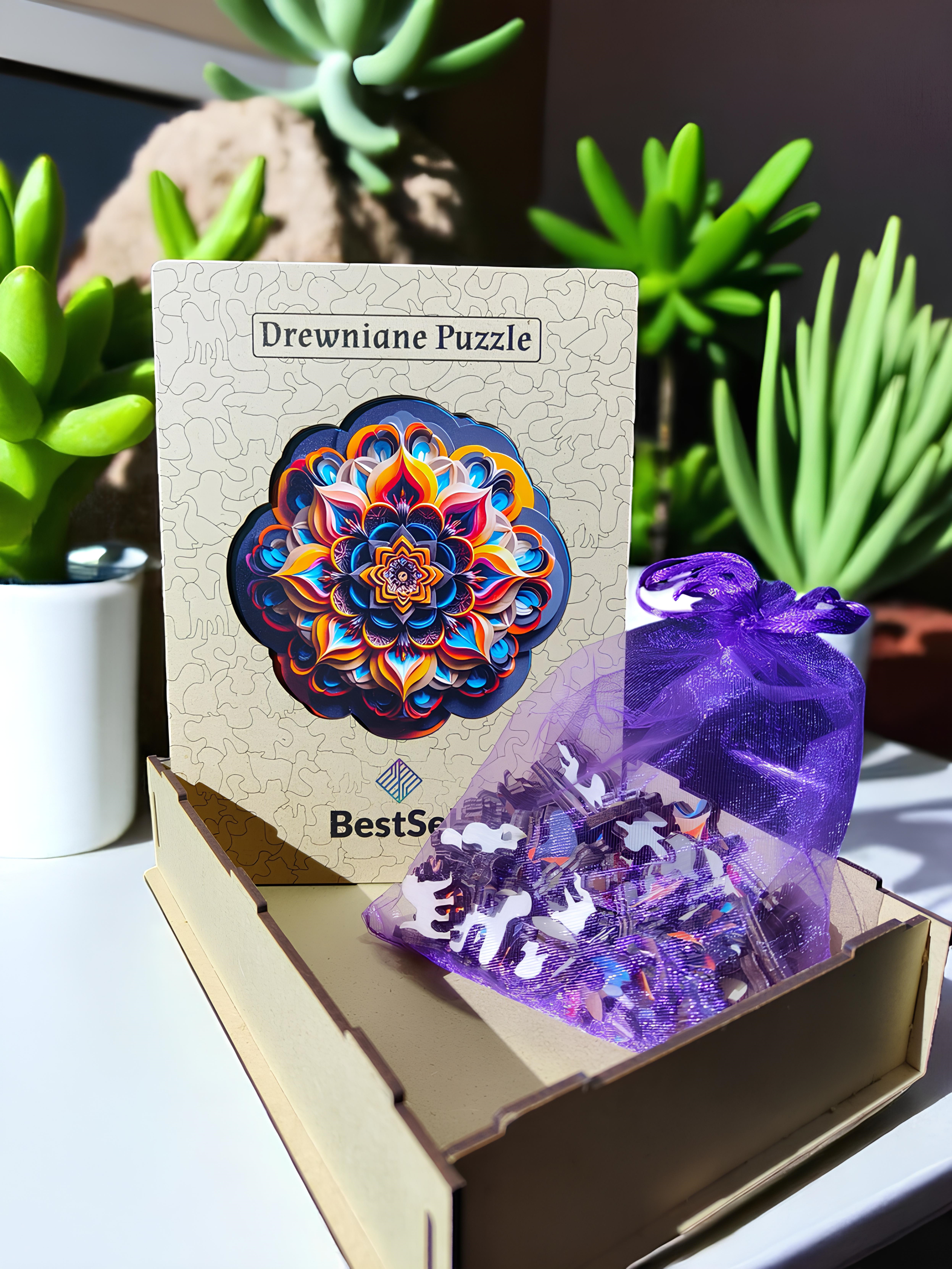 DREWNIANE PUZZLE BESTSELL MANDALA - KOLOROWA UKŁADANKA DLA DOROSŁYCH PREZENT NA URODZINY