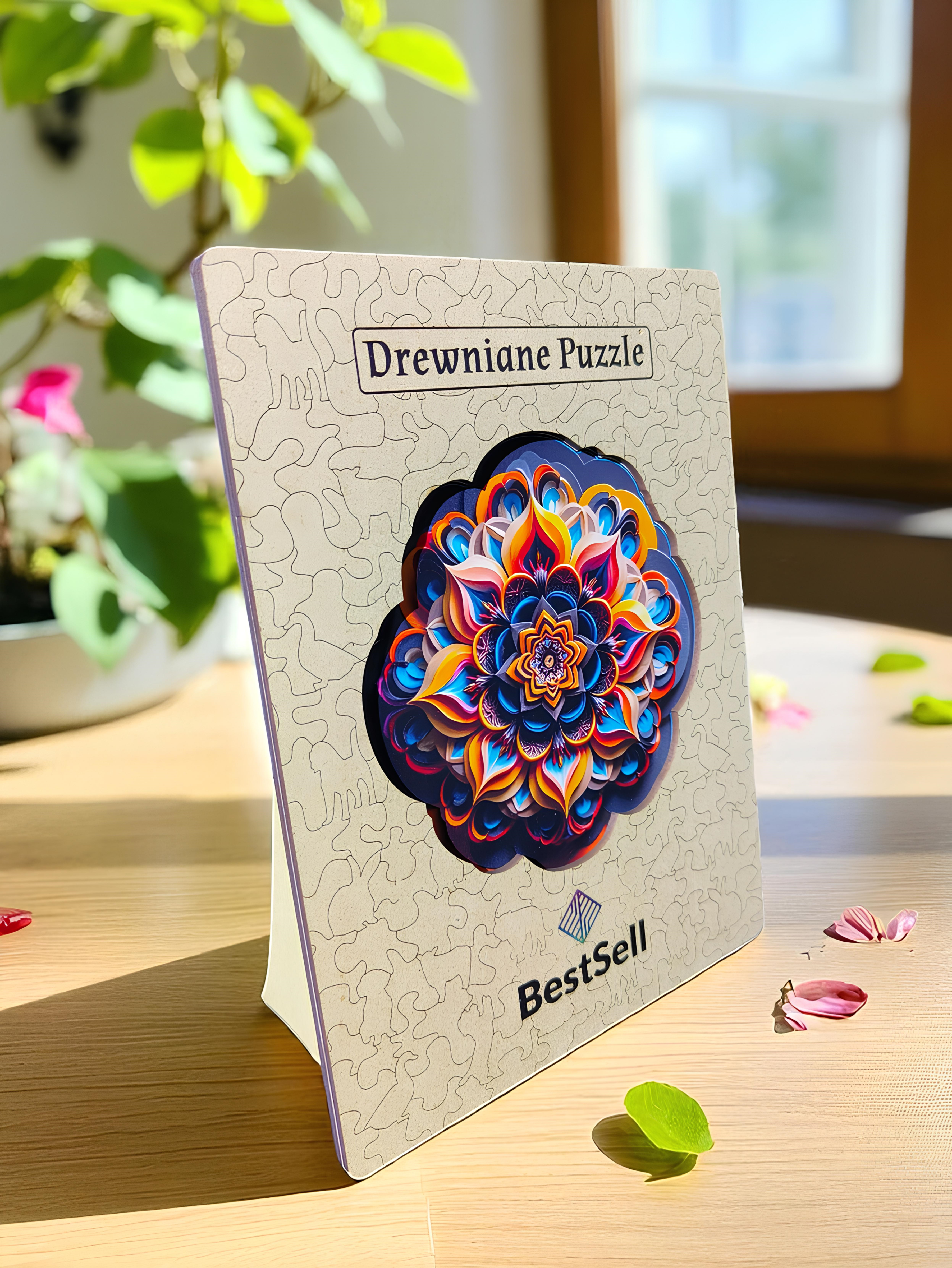 DREWNIANE PUZZLE BESTSELL MANDALA - KOLOROWA UKŁADANKA DLA DOROSŁYCH PREZENT NA URODZINY