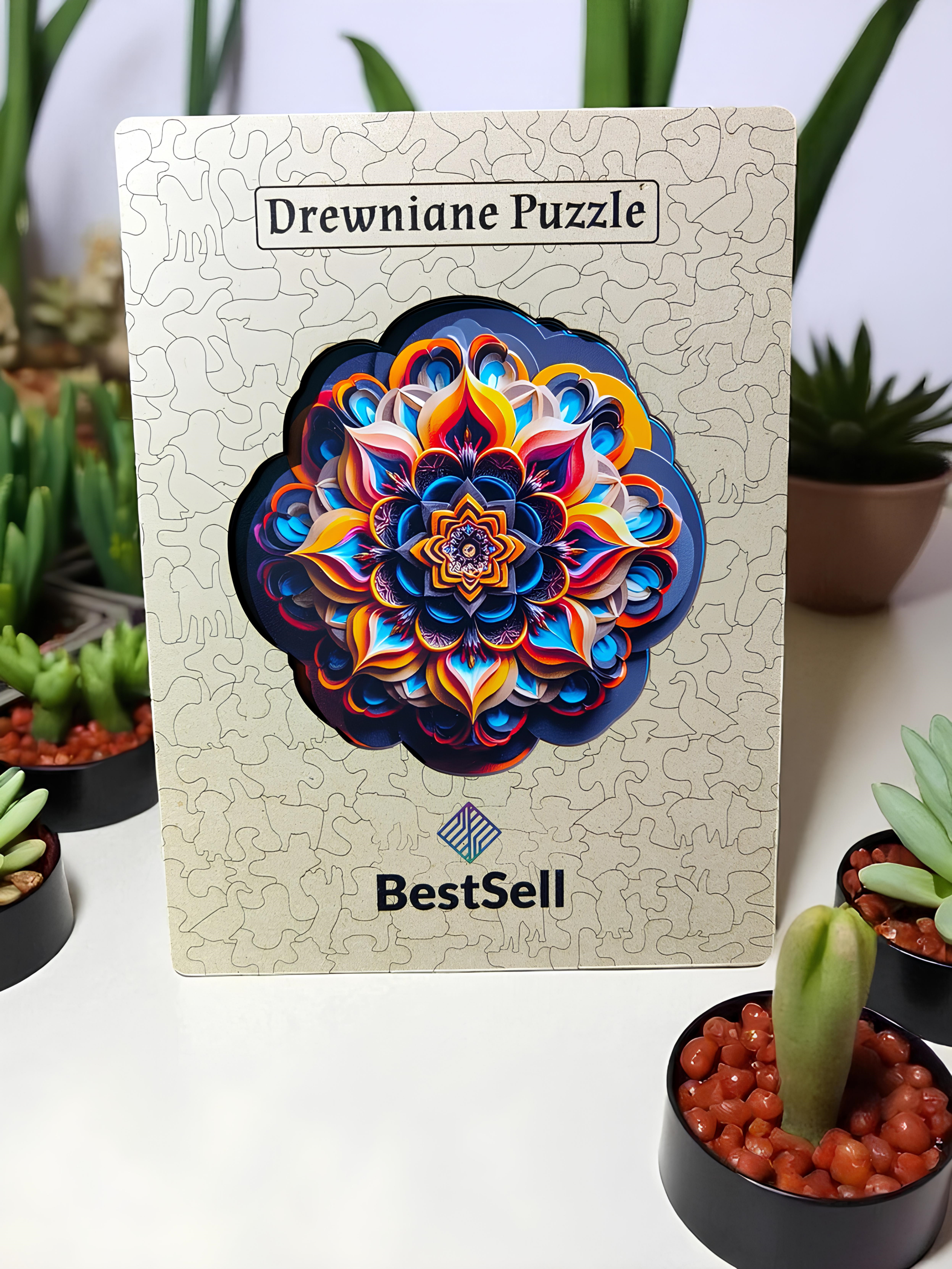 DREWNIANE PUZZLE BESTSELL MANDALA - KOLOROWA UKŁADANKA DLA DOROSŁYCH PREZENT NA URODZINY