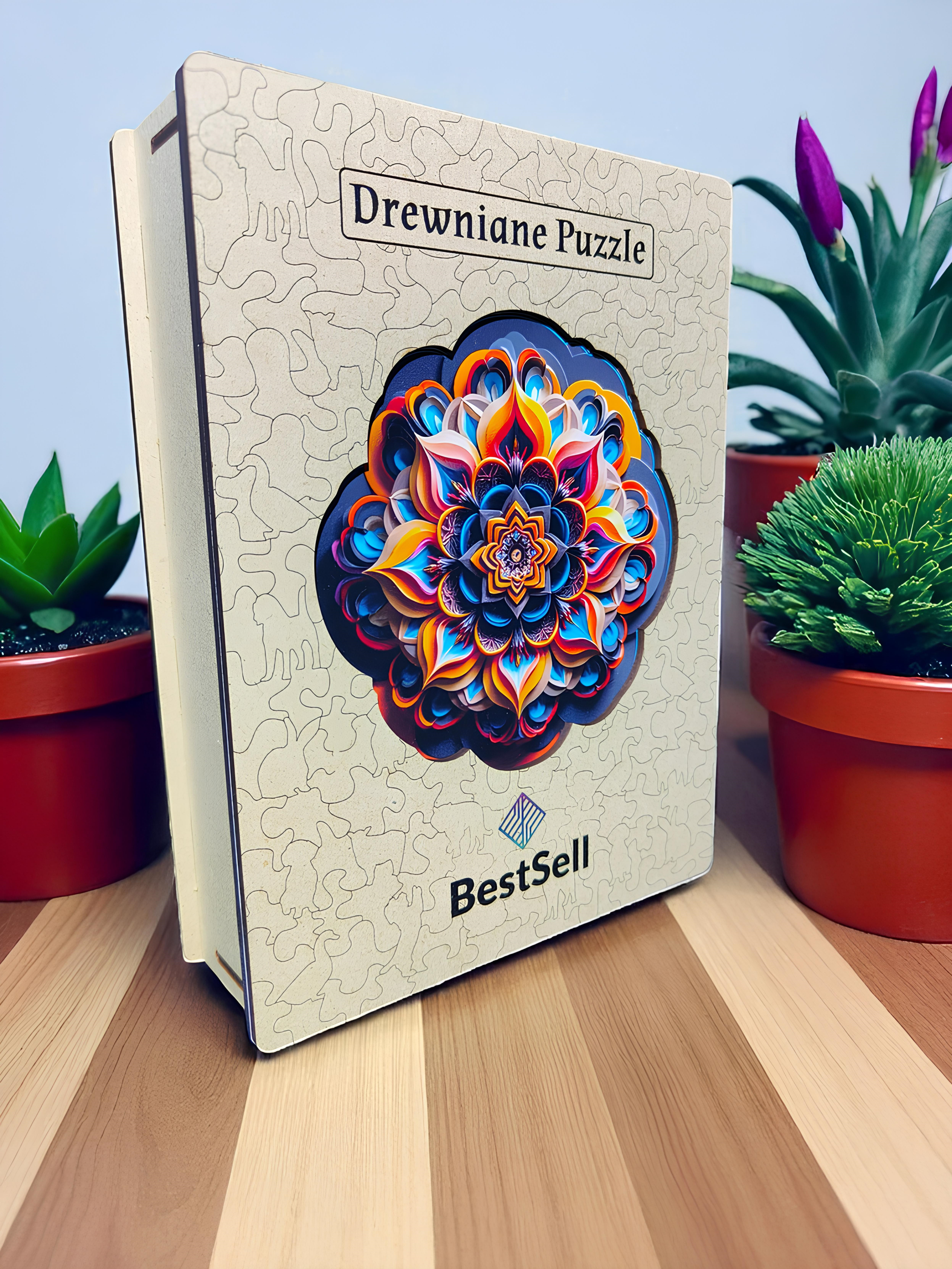 DREWNIANE PUZZLE BESTSELL MANDALA - KOLOROWA UKŁADANKA DLA DOROSŁYCH PREZENT NA URODZINY
