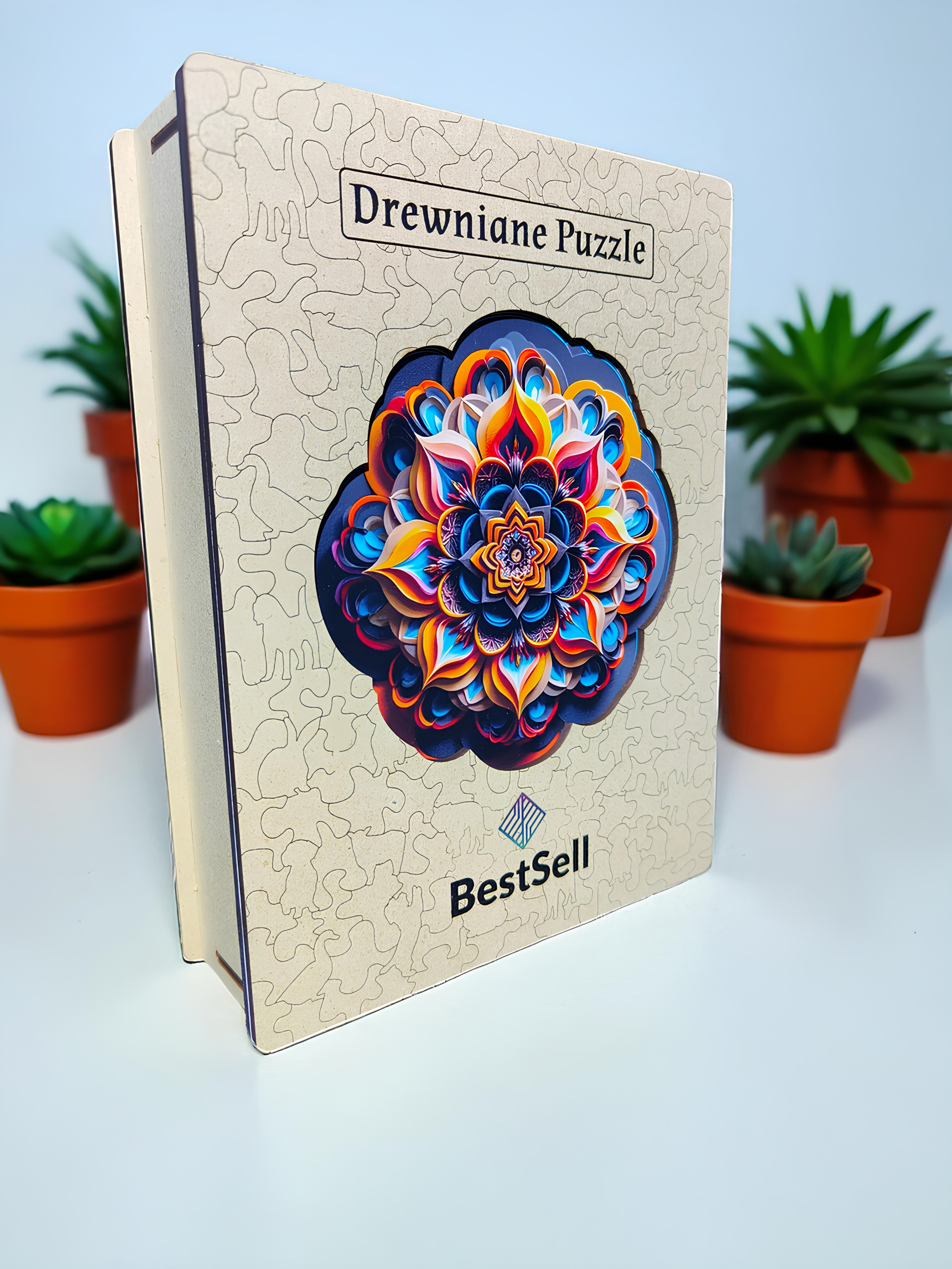 DREWNIANE PUZZLE BESTSELL MANDALA - KOLOROWA UKŁADANKA DLA DOROSŁYCH PREZENT NA URODZINY