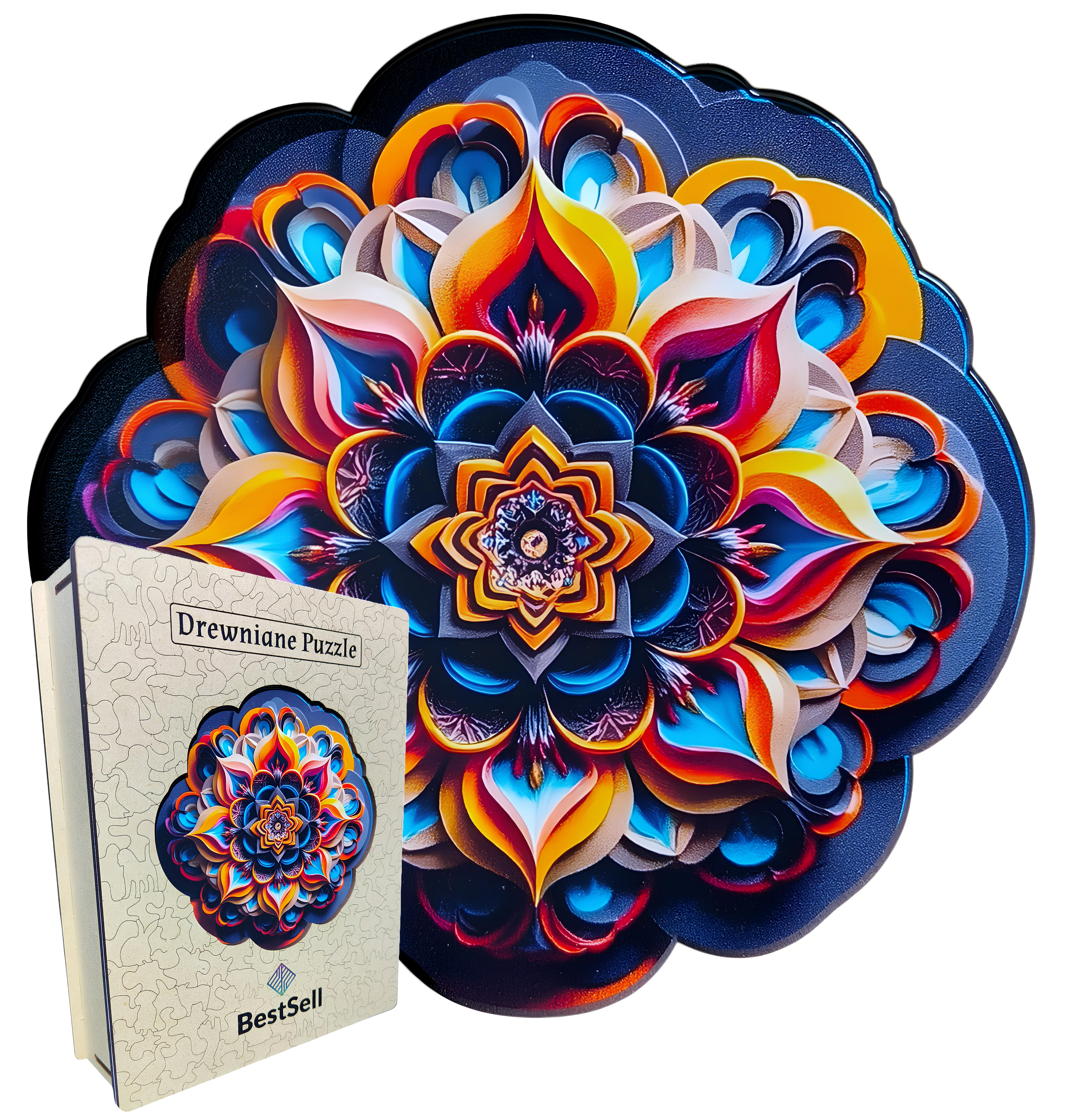 DREWNIANE PUZZLE BESTSELL MANDALA - KOLOROWA UKŁADANKA DLA DOROSŁYCH PREZENT NA URODZINY
