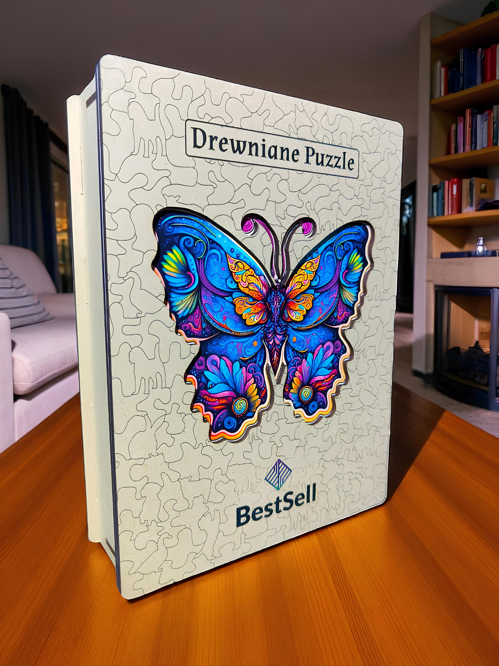 Puzzle Drewniane Niebieski Motyl