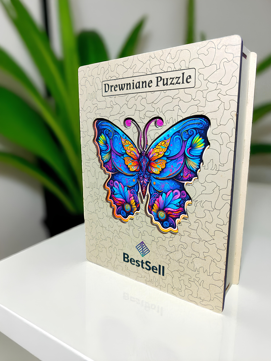 Puzzle Drewniane Niebieski Motyl