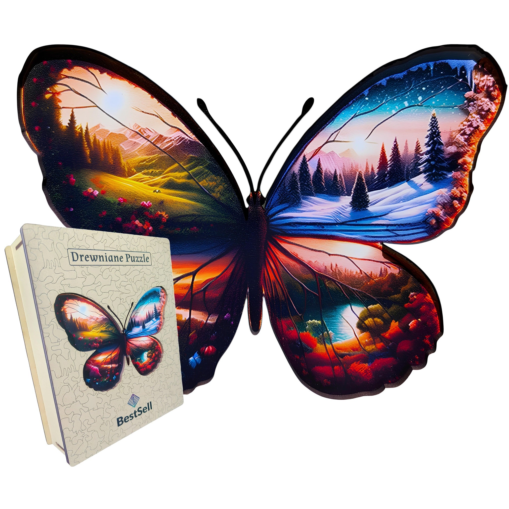 Puzzle Drewniane Motyl Pory Roku