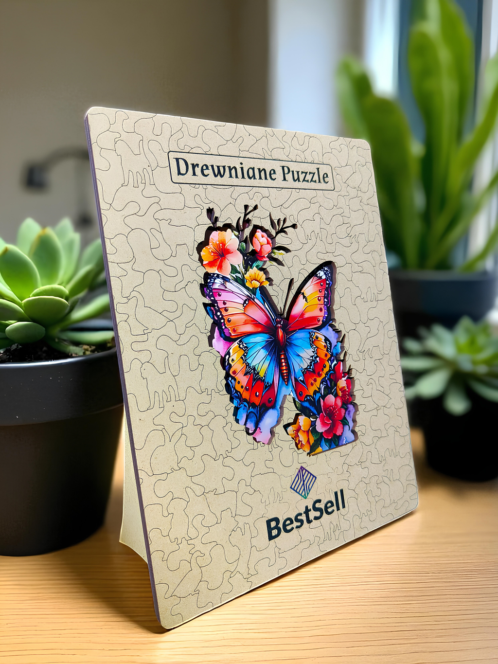 Butterfly in Flowers Wooden Puzzle