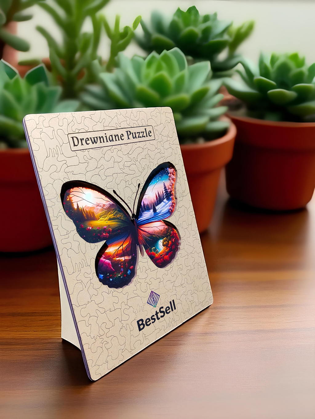 PUZZLE DREWNIANE MOTYL CZTERY PORY ROKU - PUZZLE ZWIERZĘTA UKŁADANKA DLA DZIECI DOROSŁYCH