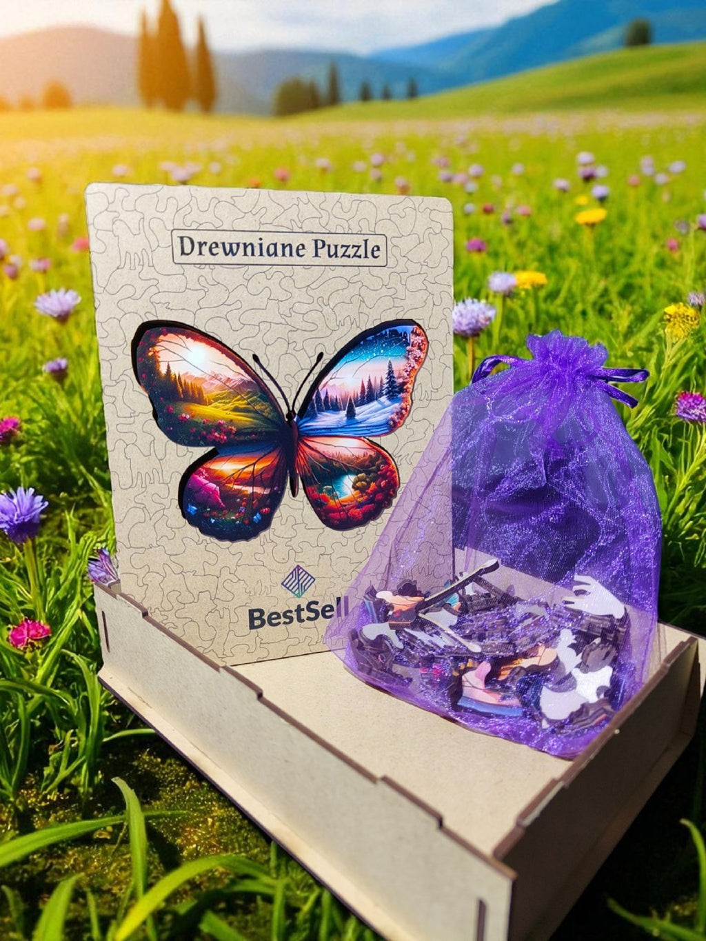 Puzzle Drewniane Motyl Pory Roku