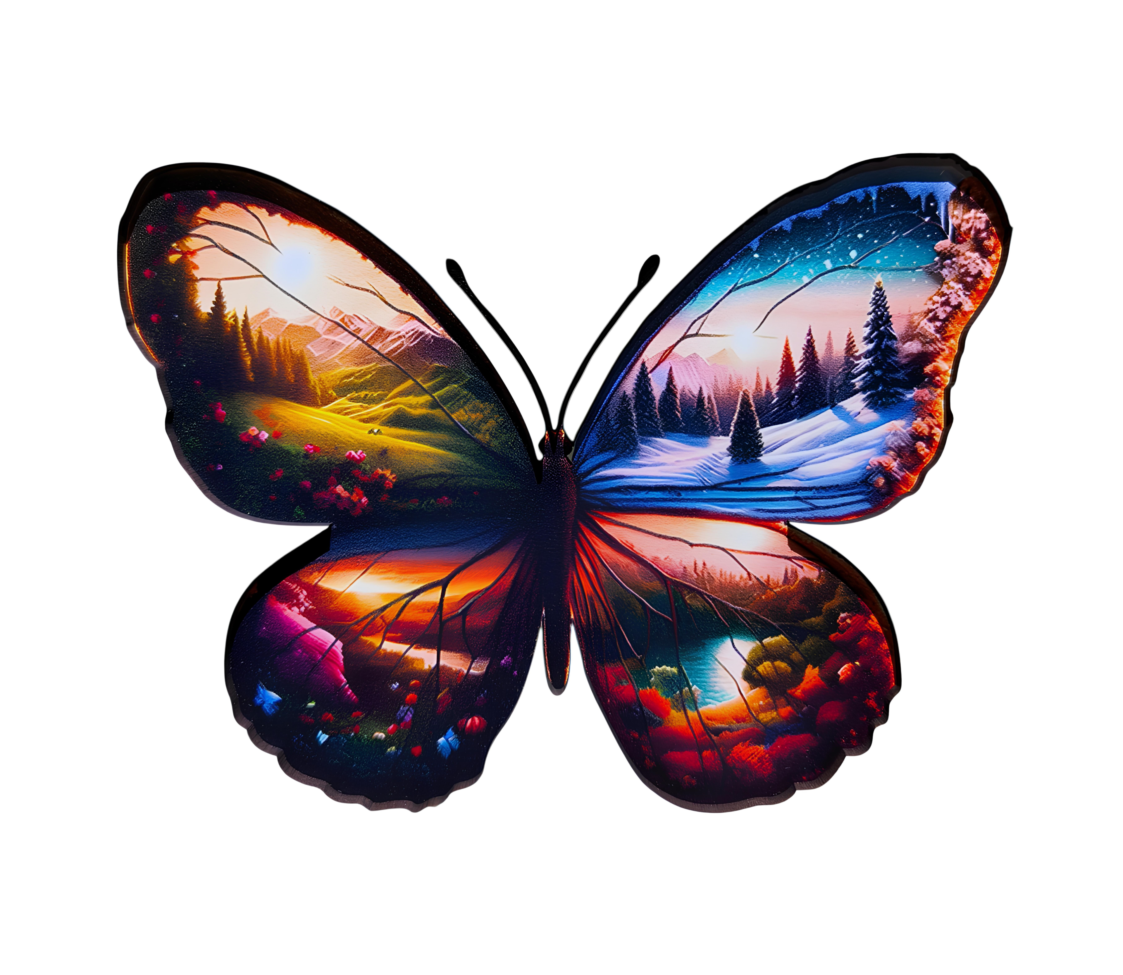 PUZZLE DREWNIANE MOTYL CZTERY PORY ROKU - PUZZLE ZWIERZĘTA UKŁADANKA DLA DZIECI DOROSŁYCH