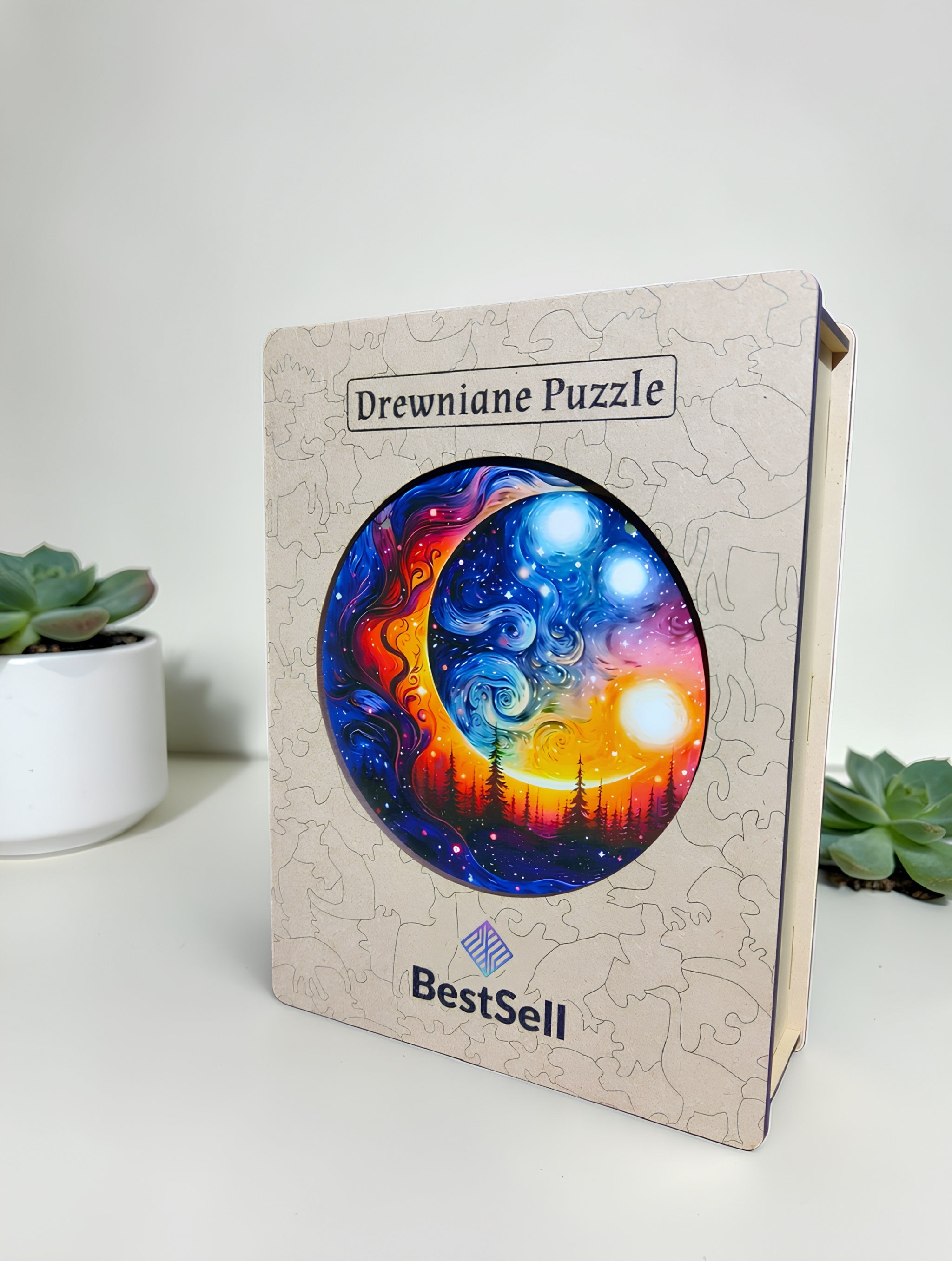 Puzzle Drewniane Krajobraz Tajemnicza Noc