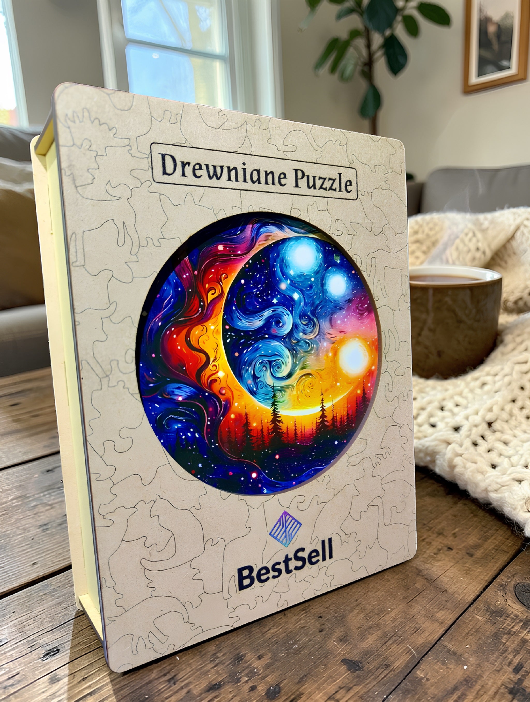 Puzzle Drewniane Krajobraz Tajemnicza Noc