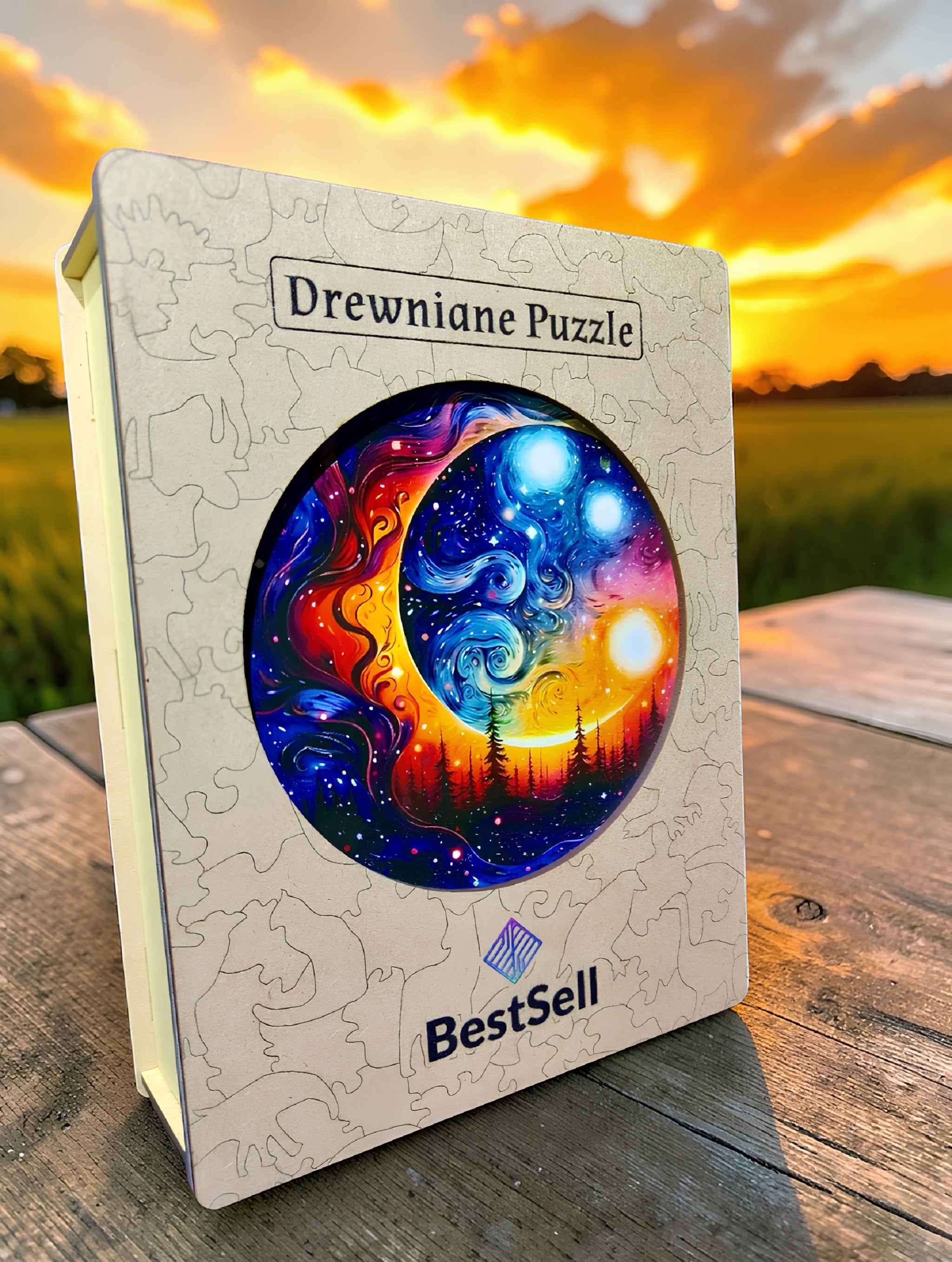 Puzzle Drewniane Krajobraz Tajemnicza Noc