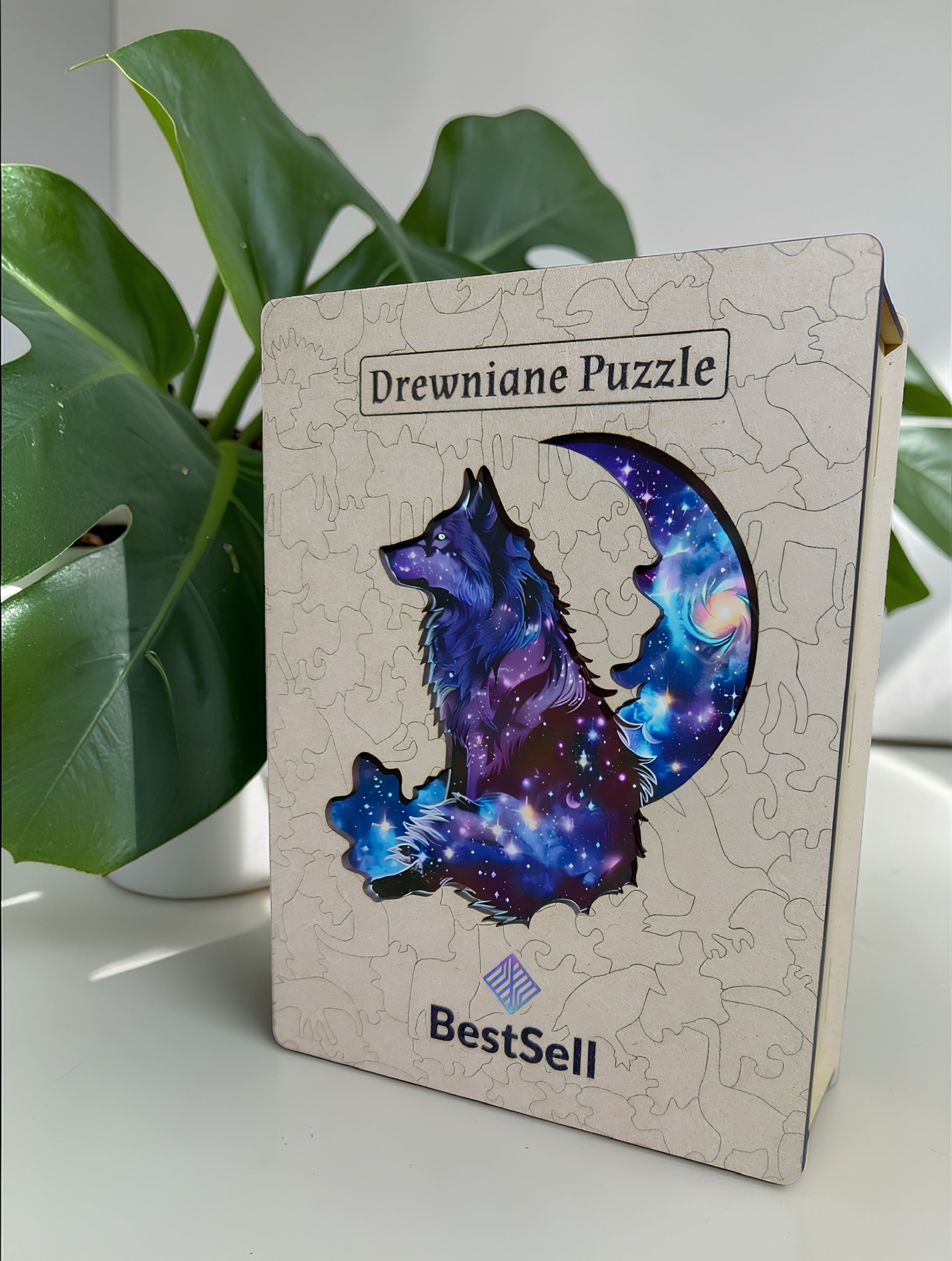 Puzzle Drewniane Wilk w Nocy