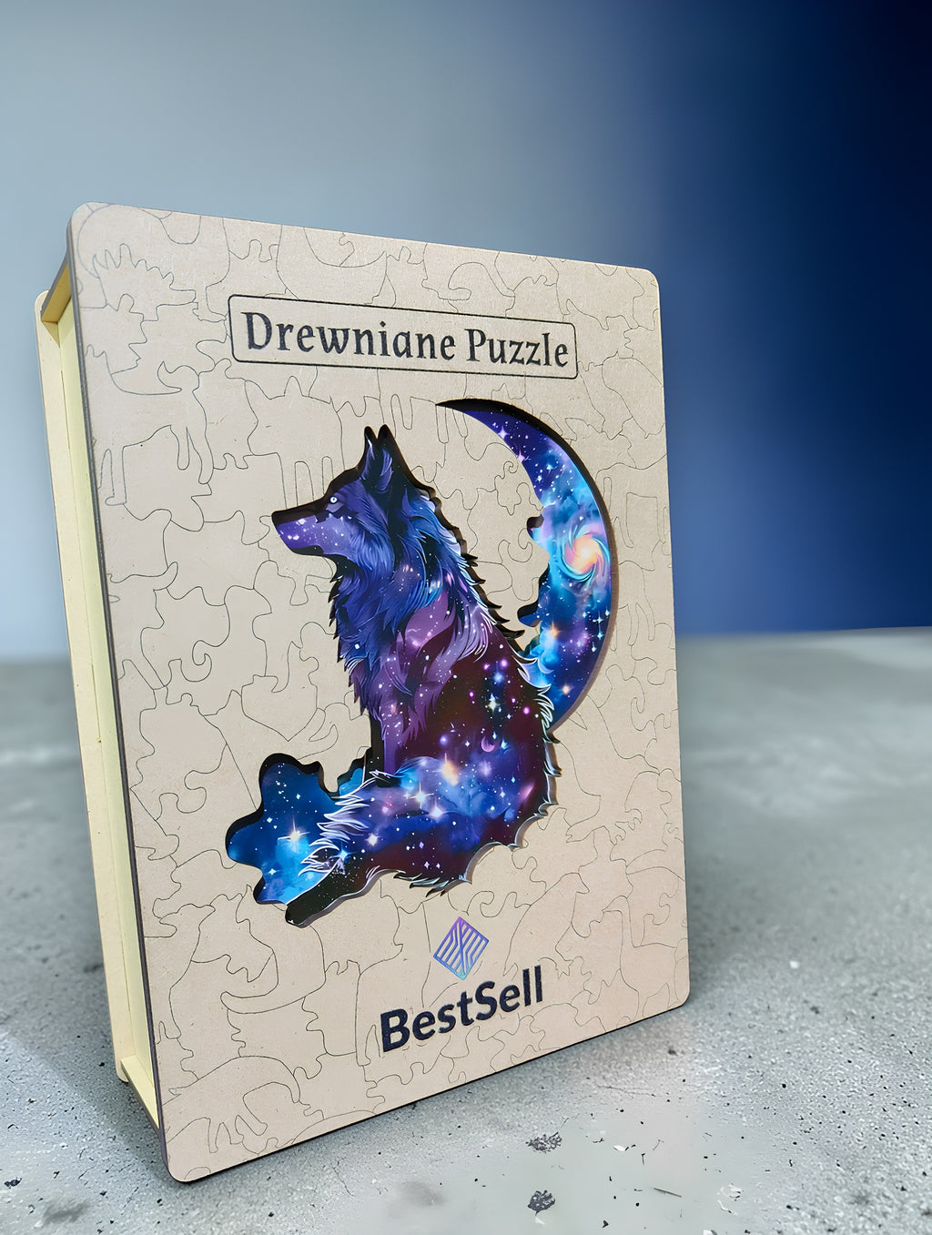 Puzzle Drewniane Wilk w Nocy