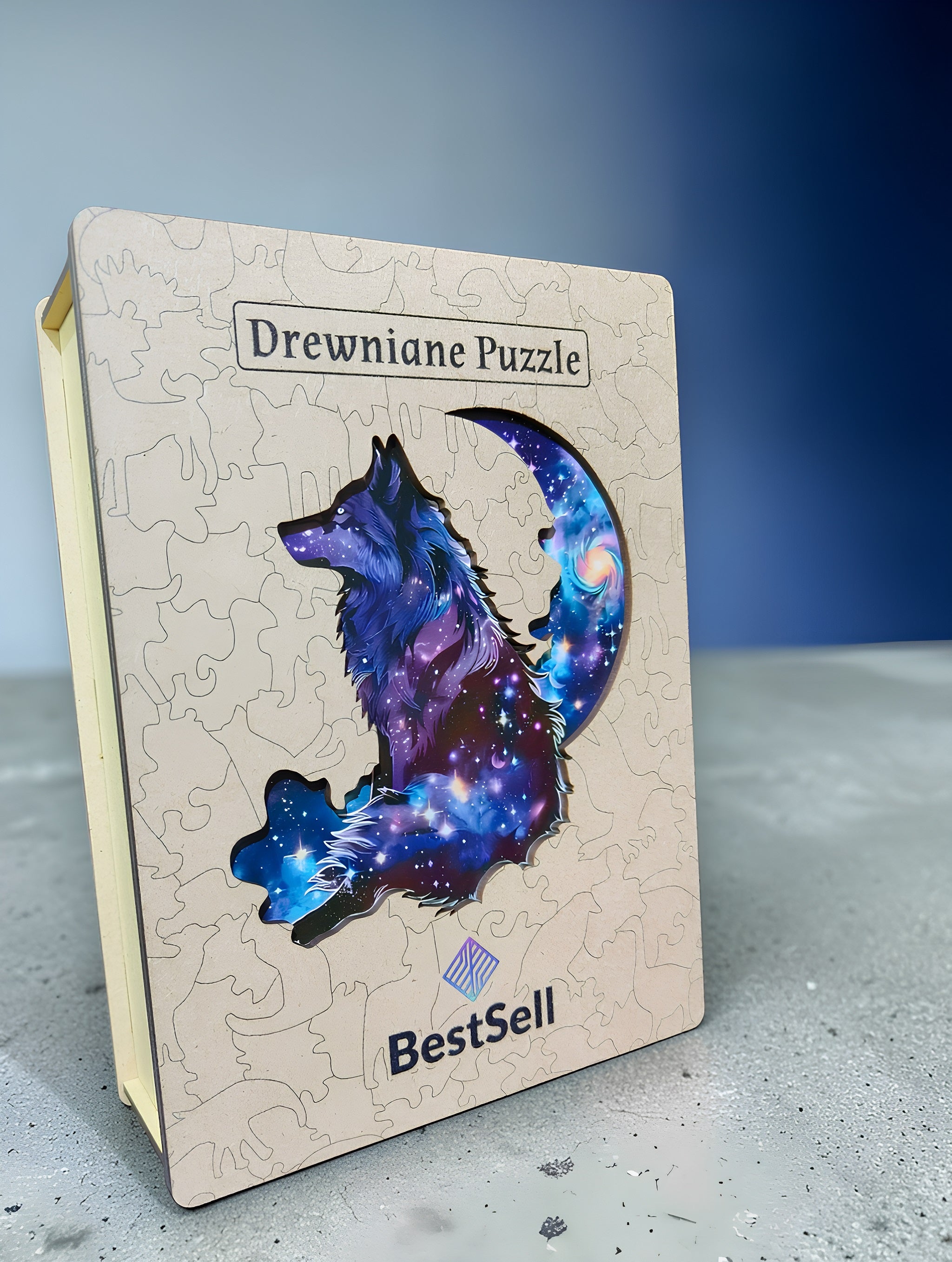 Puzzle Drewniane Wilk w Nocy