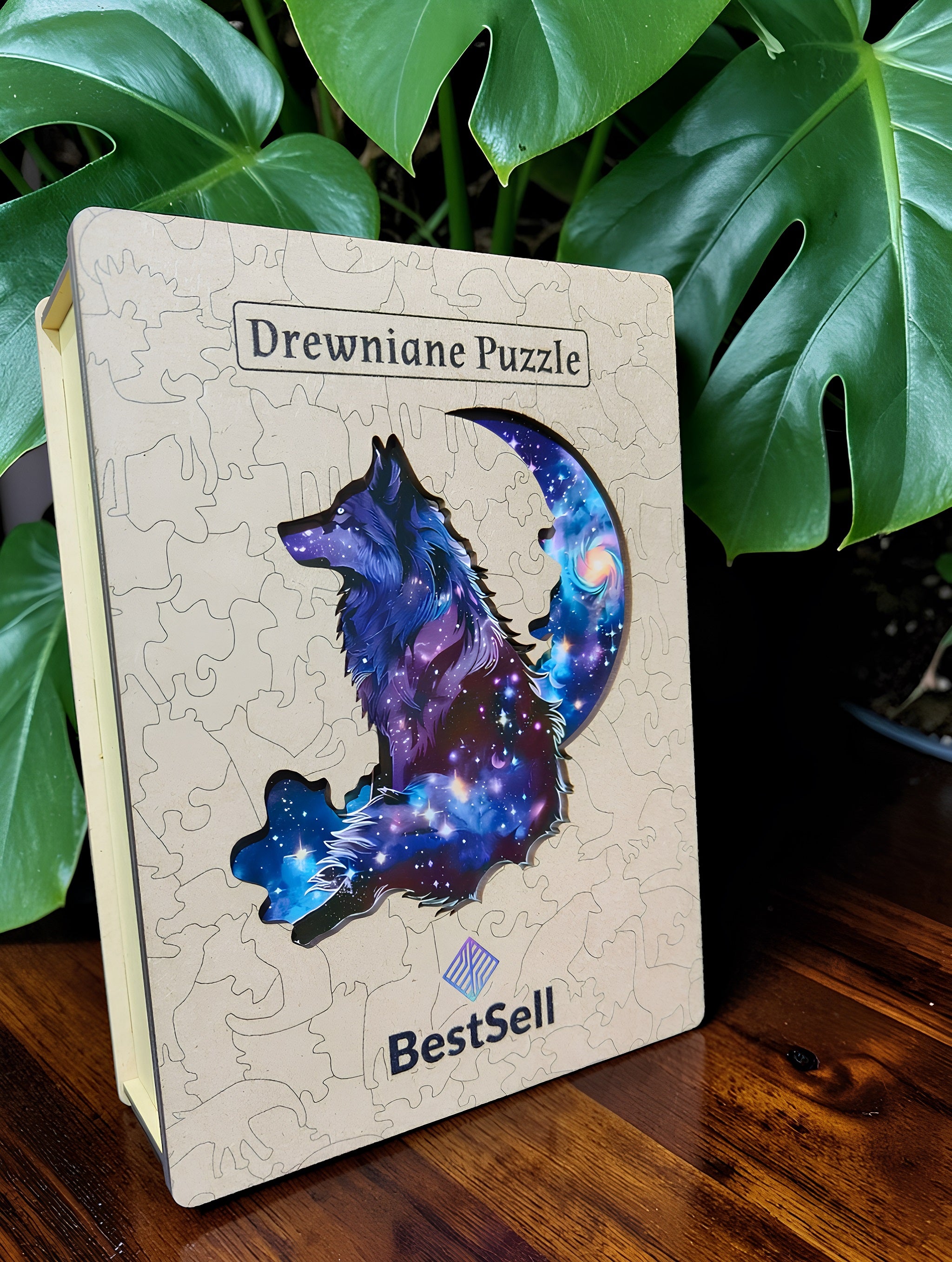 Puzzle Drewniane Wilk w Nocy