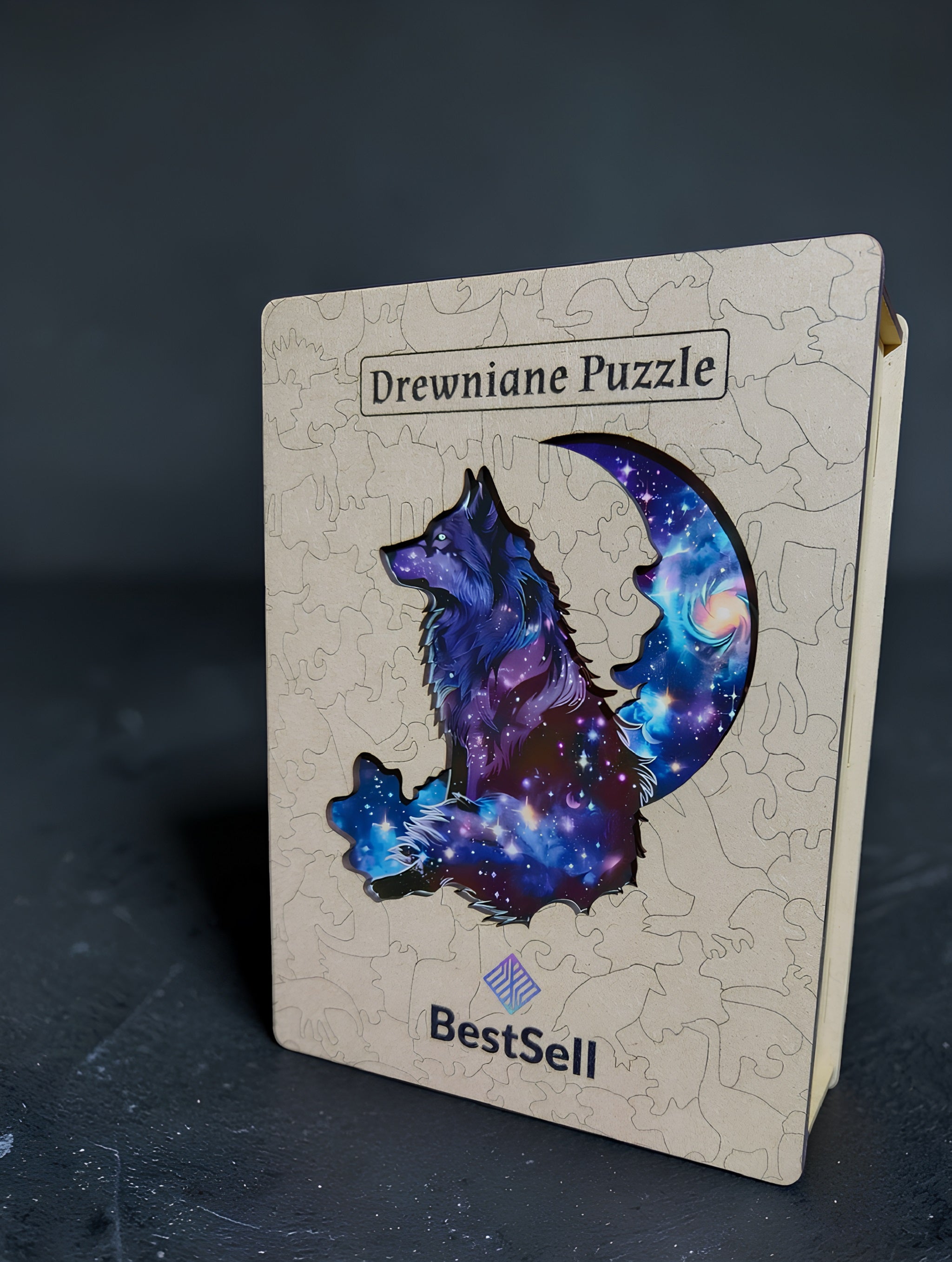 Puzzle Drewniane Wilk w Nocy