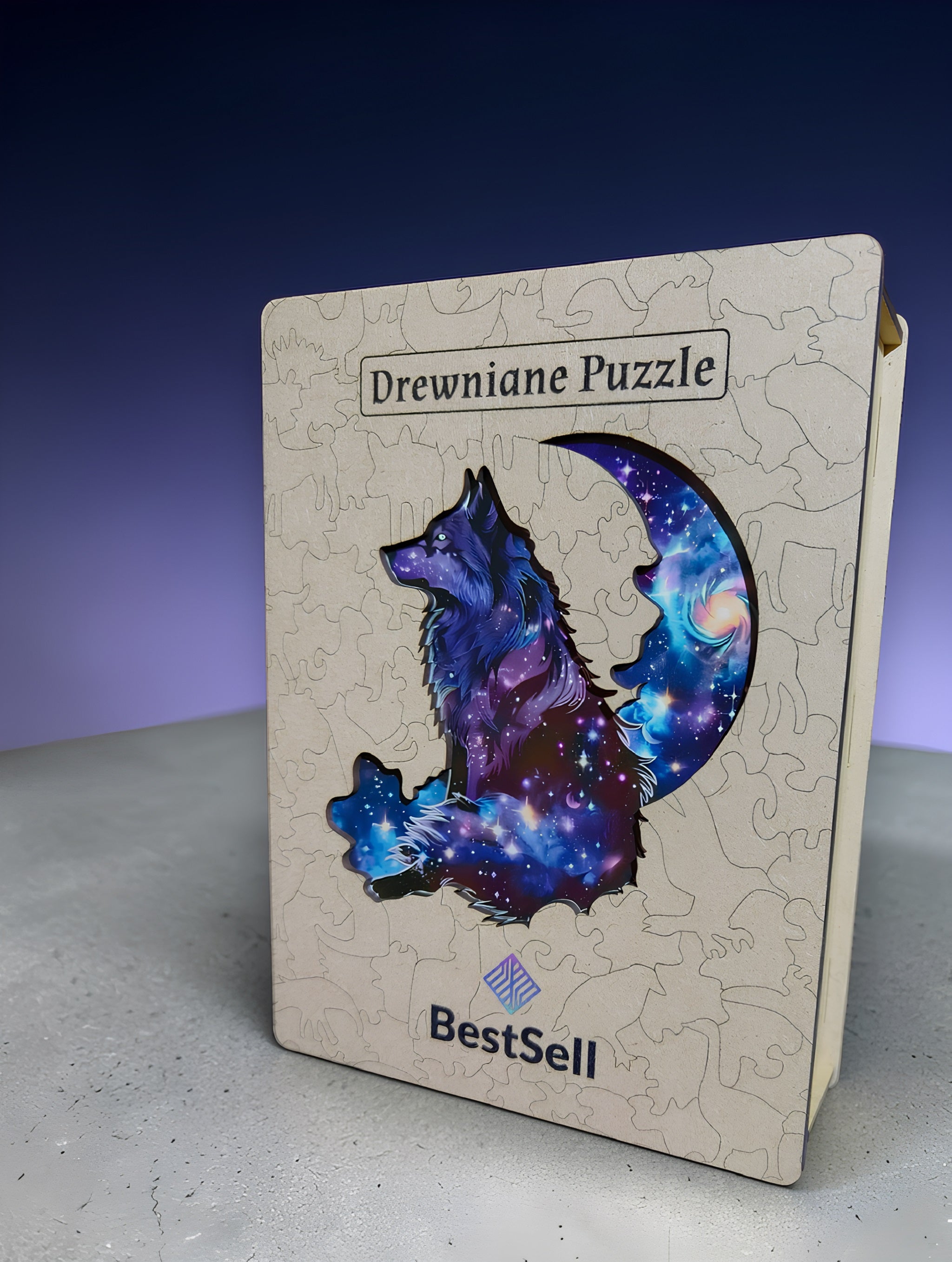 Puzzle Drewniane Wilk w Nocy