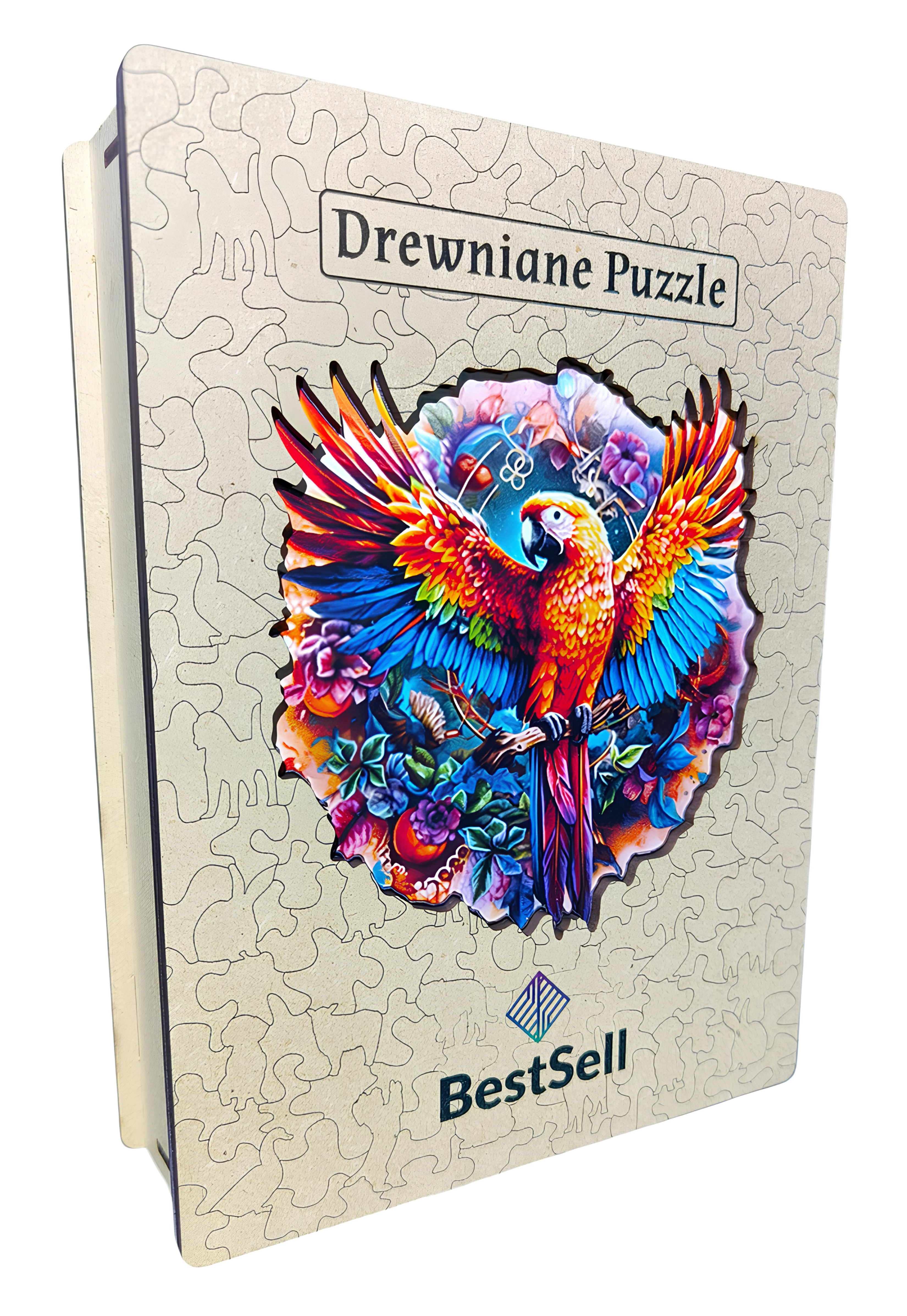 DREWNIANE PUZZLE BESTSELL RAJSKA PAPUGA - UKŁADANKA PTAK ZWIERZĘTA DLA DZIECI I DOROSŁYCH
