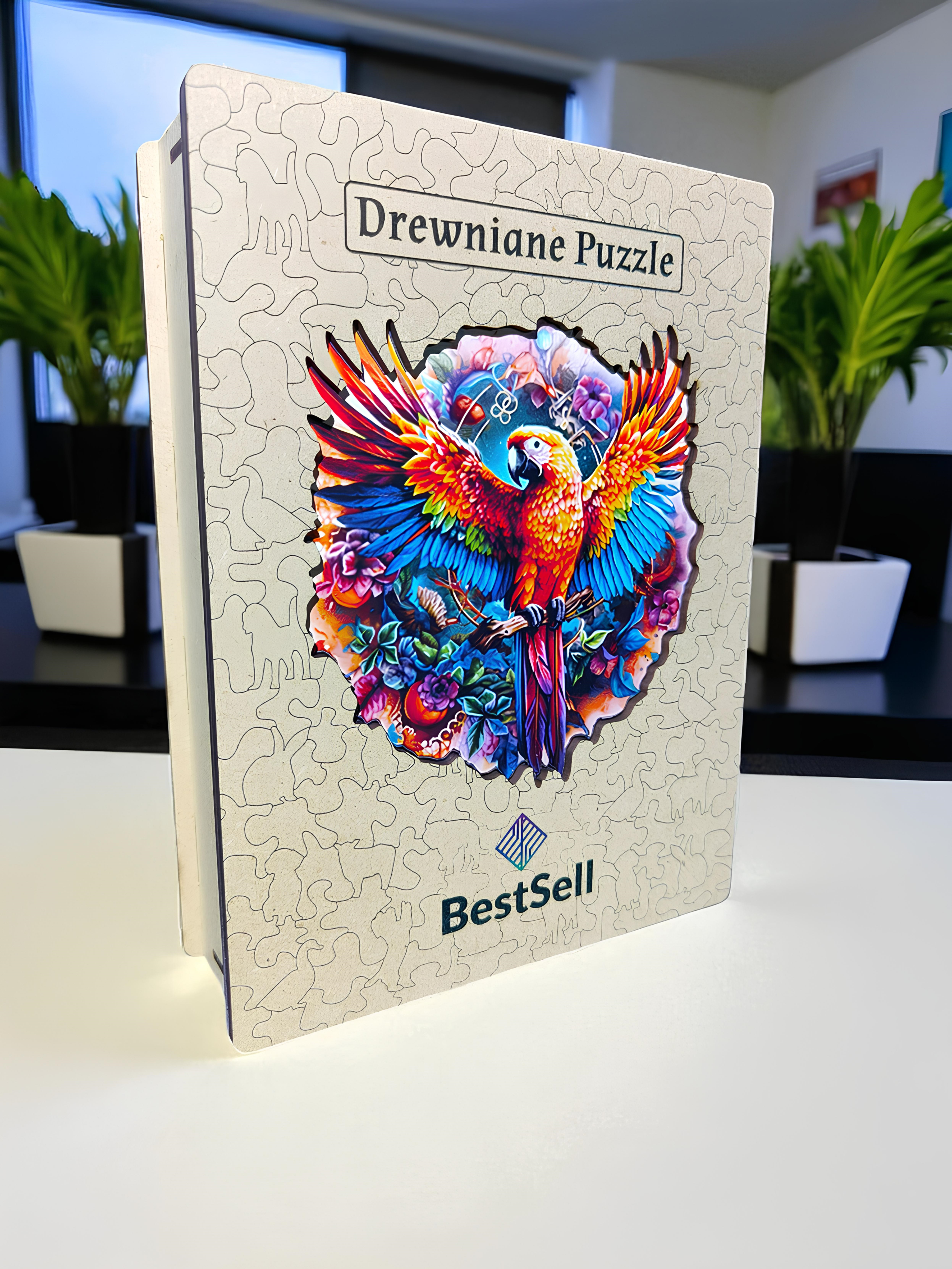 DREWNIANE PUZZLE BESTSELL RAJSKA PAPUGA - UKŁADANKA PTAK ZWIERZĘTA DLA DZIECI I DOROSŁYCH