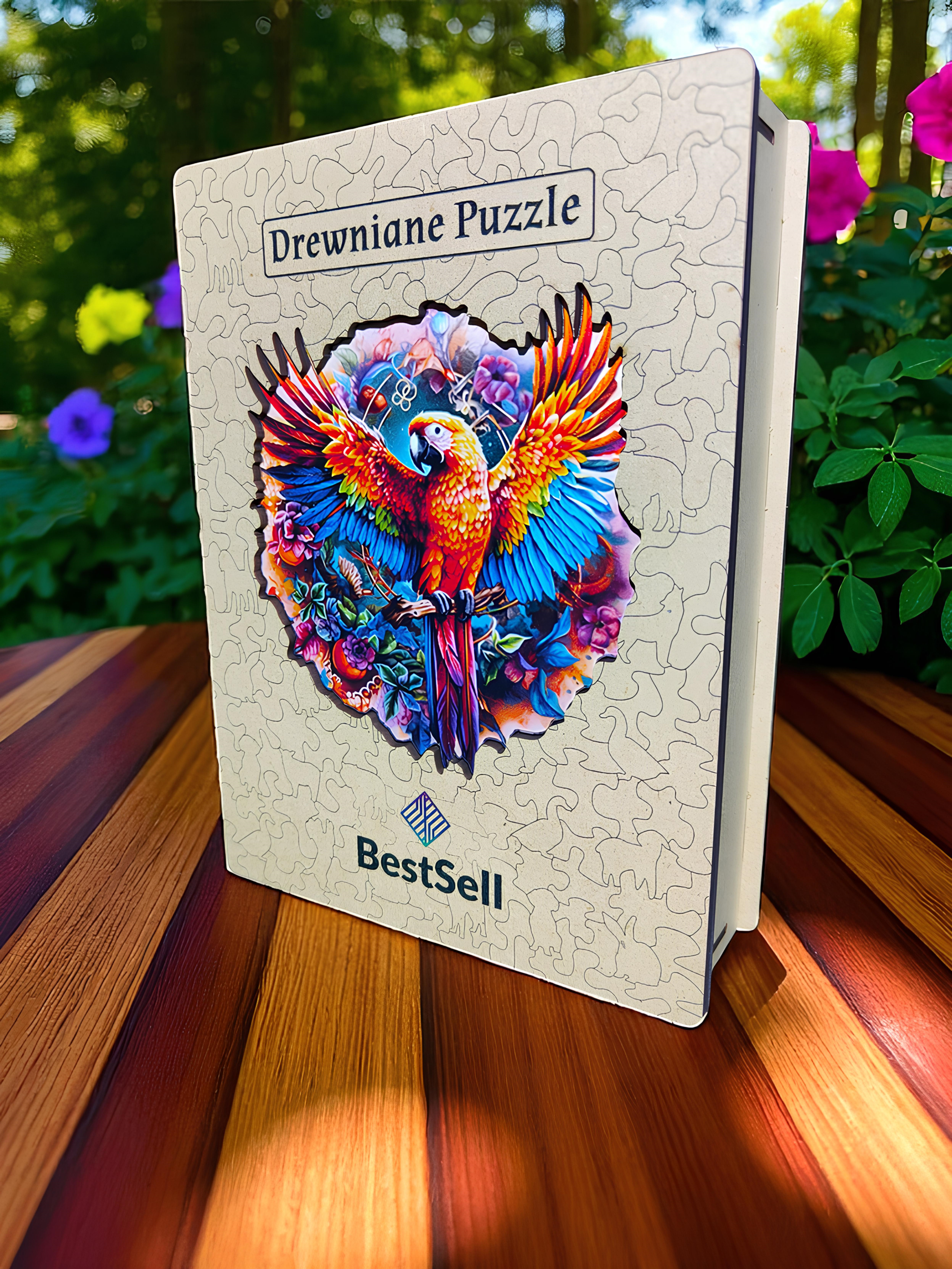 DREWNIANE PUZZLE BESTSELL RAJSKA PAPUGA - UKŁADANKA PTAK ZWIERZĘTA DLA DZIECI I DOROSŁYCH