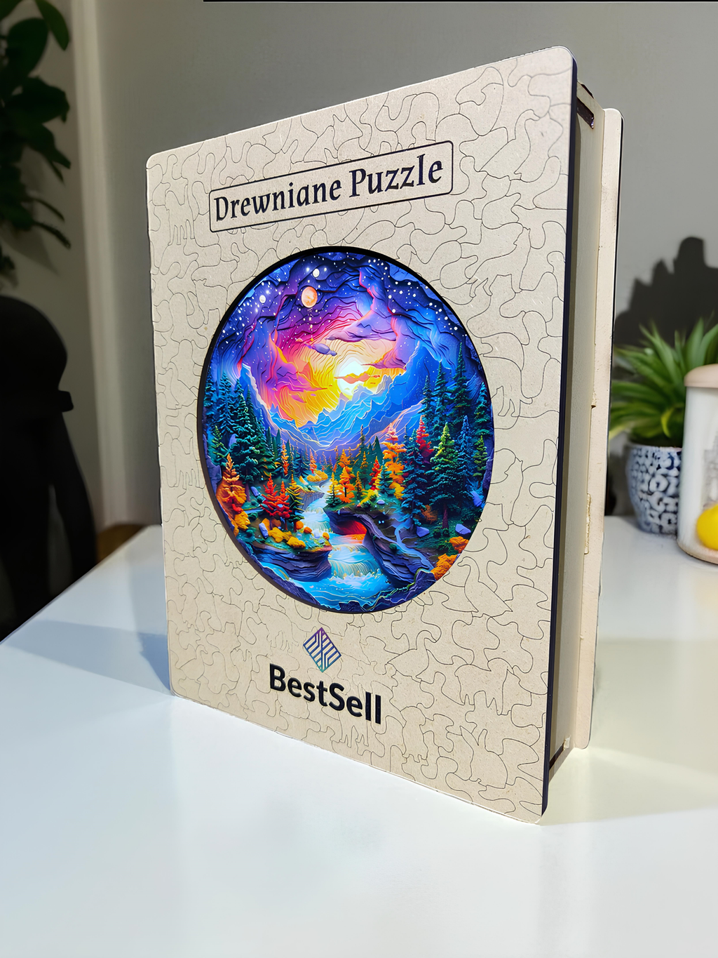 DREWNIANE PUZZLE BESTSELL KOLOROWY KRAJOBRAZ NATURA - UKŁADANKA DLA DZIECI I DOROSŁYCH NA PREZENT