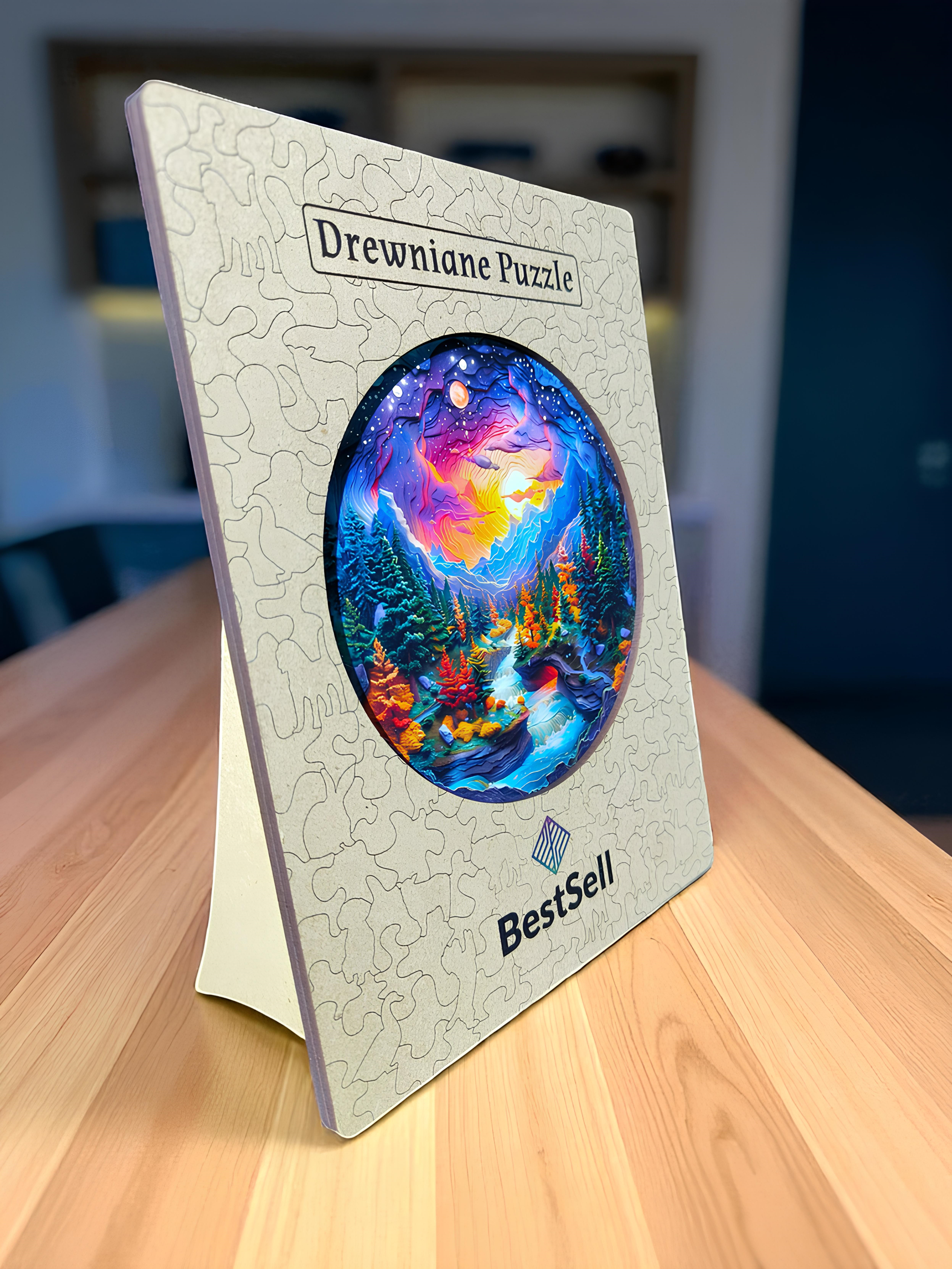 DREWNIANE PUZZLE BESTSELL KOLOROWY KRAJOBRAZ NATURA - UKŁADANKA DLA DZIECI I DOROSŁYCH NA PREZENT