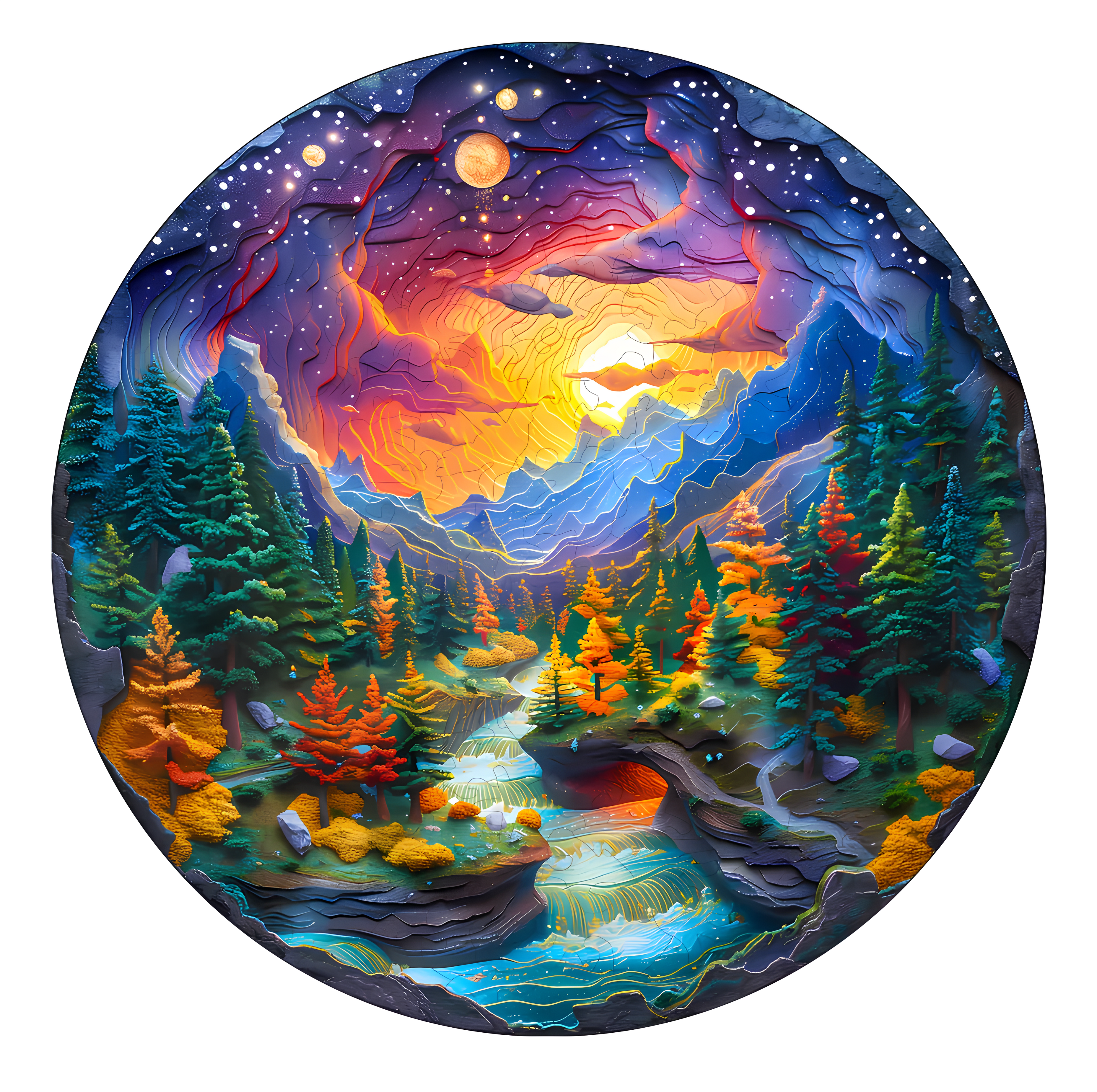 DREWNIANE PUZZLE BESTSELL KOLOROWY KRAJOBRAZ NATURA - UKŁADANKA DLA DZIECI I DOROSŁYCH NA PREZENT