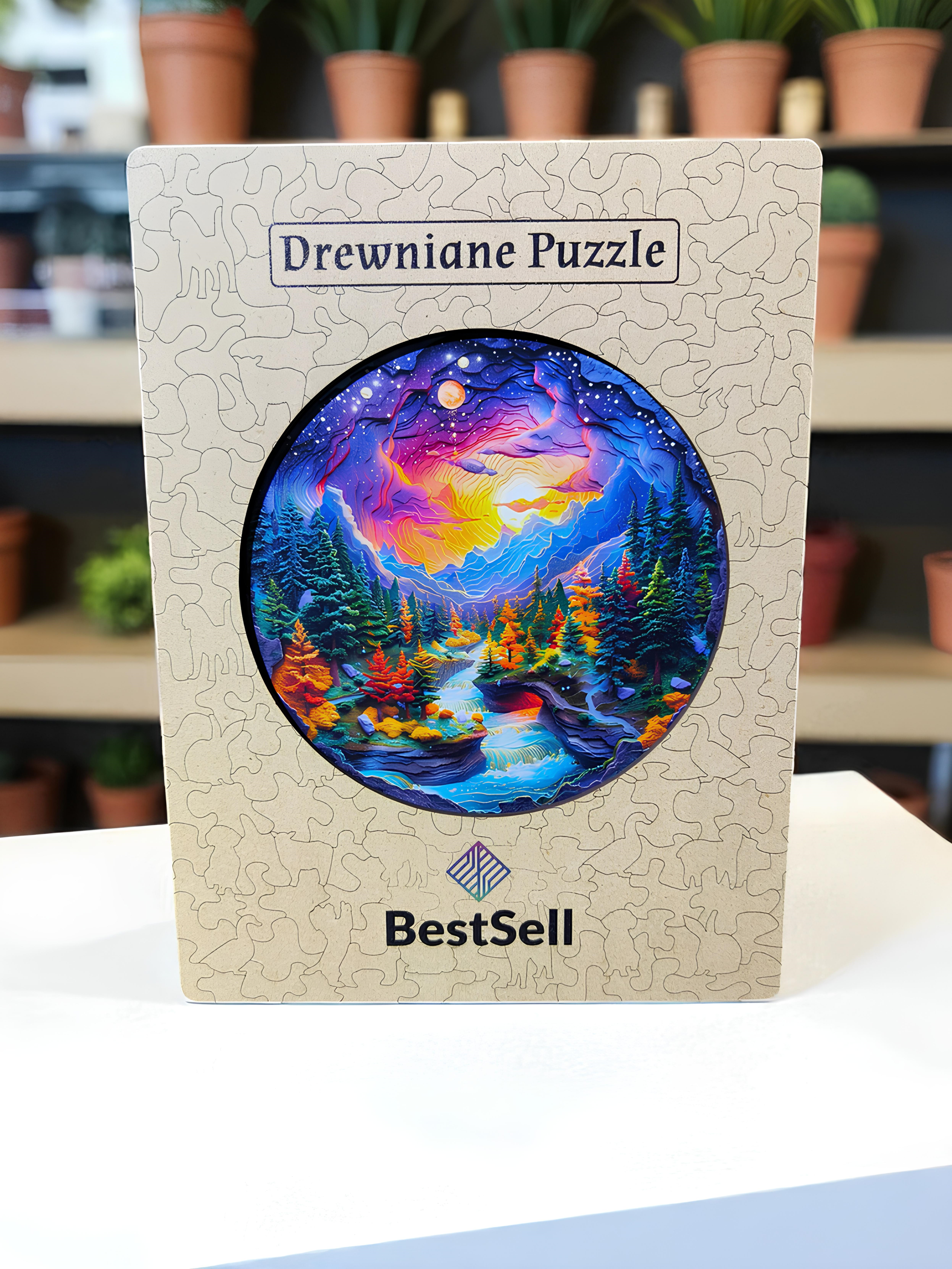 DREWNIANE PUZZLE BESTSELL KOLOROWY KRAJOBRAZ NATURA - UKŁADANKA DLA DZIECI I DOROSŁYCH NA PREZENT