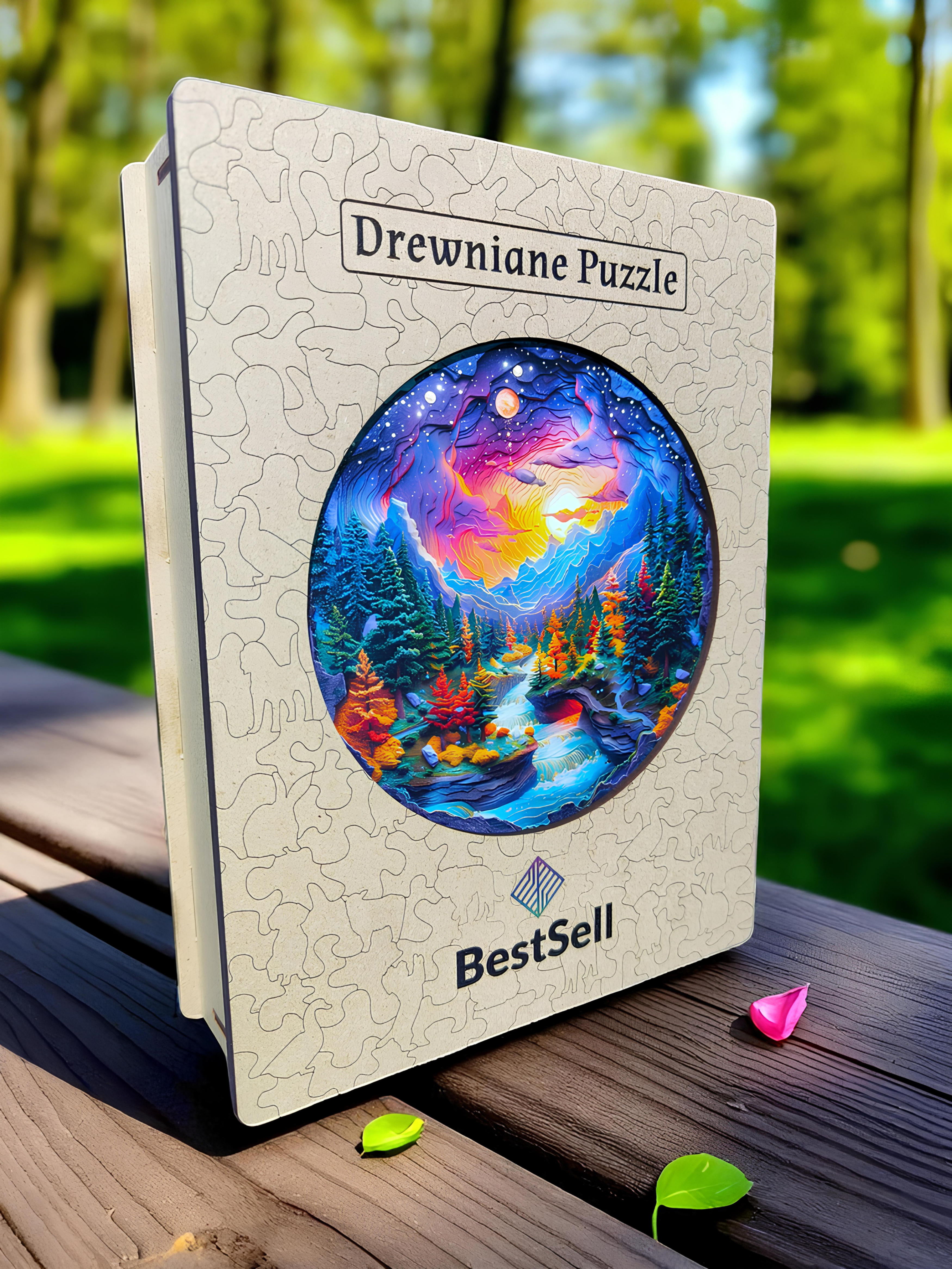 DREWNIANE PUZZLE BESTSELL KOLOROWY KRAJOBRAZ NATURA - UKŁADANKA DLA DZIECI I DOROSŁYCH NA PREZENT