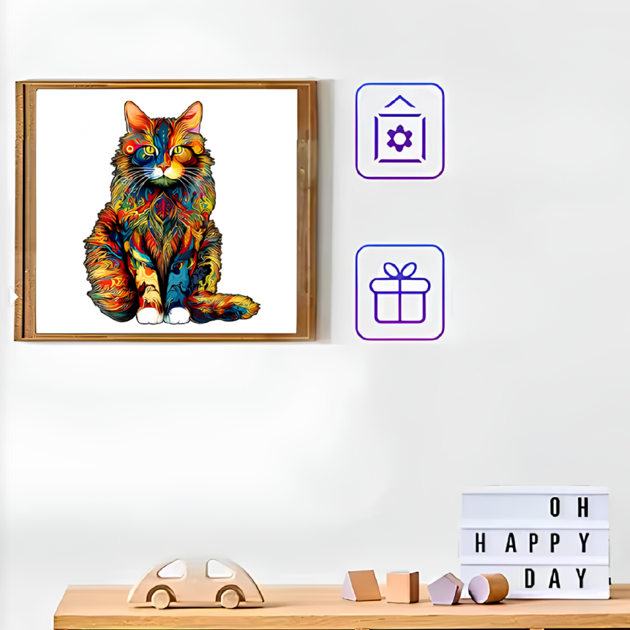 Drewniane Puzzle Kot