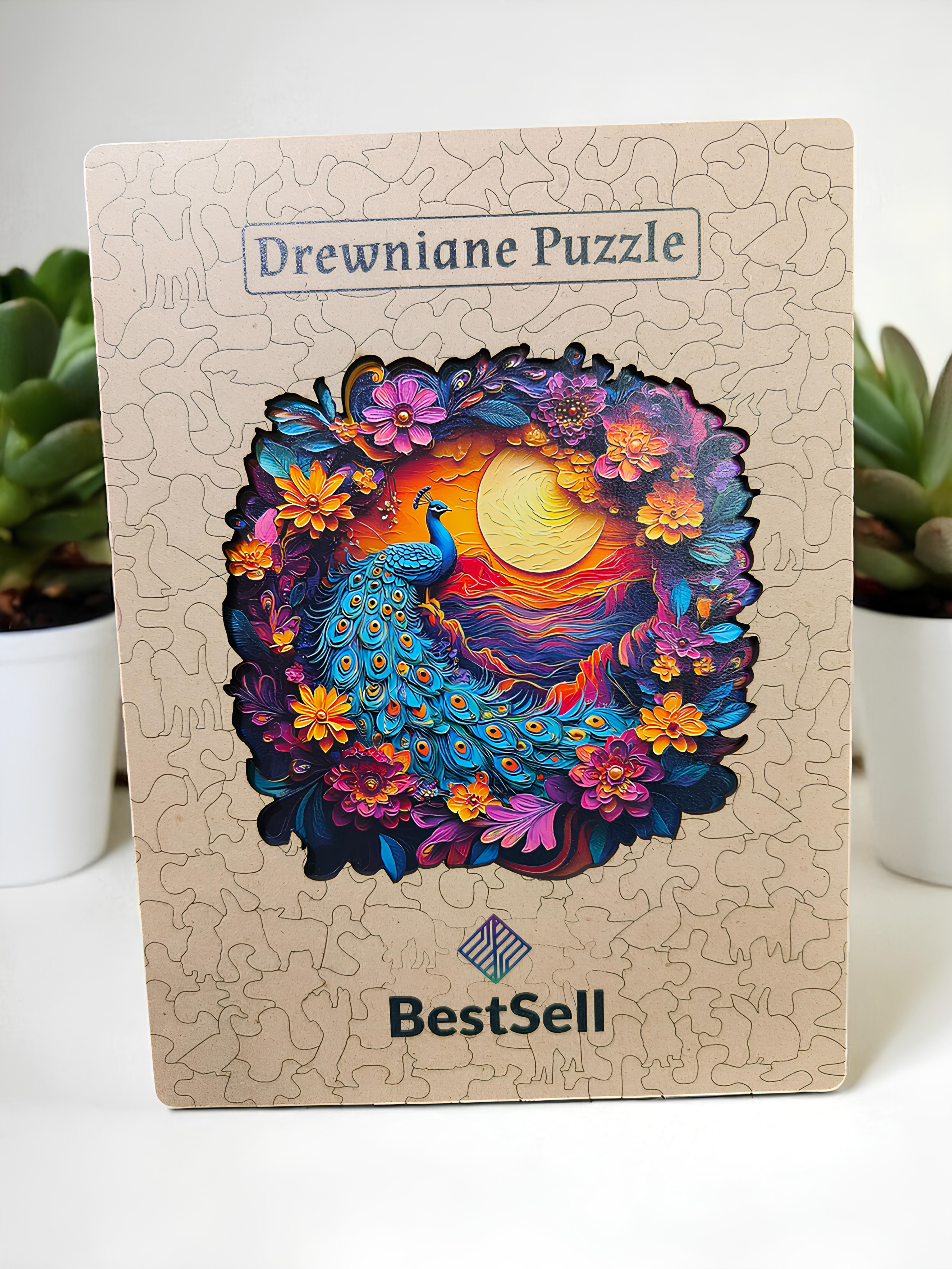 DREWNIANE PUZZLE BESTSELL KOLOROWY PAW PTAK - UKŁADANKA PUZZLE W KSZTAŁCIE ZWIERZĄT