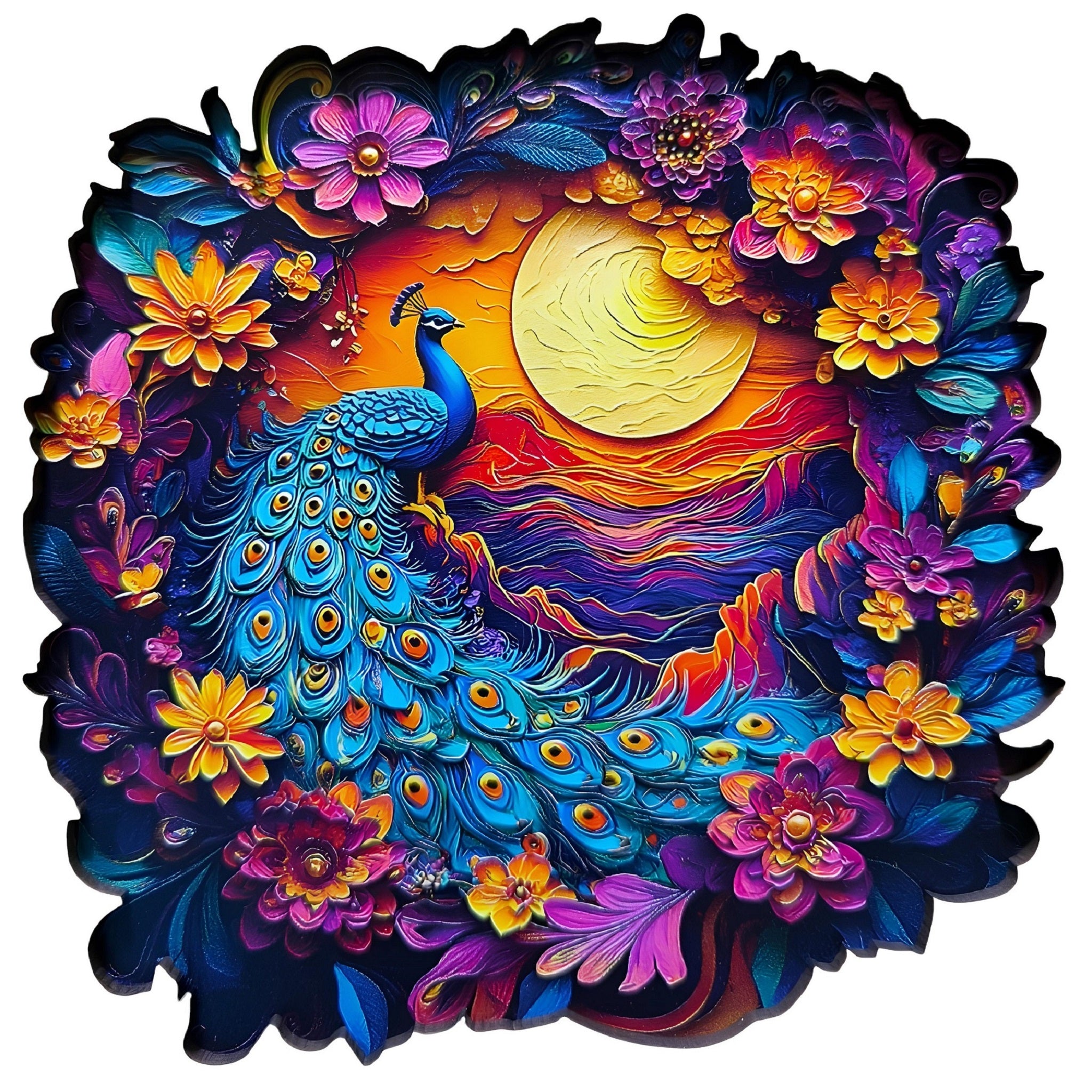 Puzzle Drewniane Kolorowy Paw