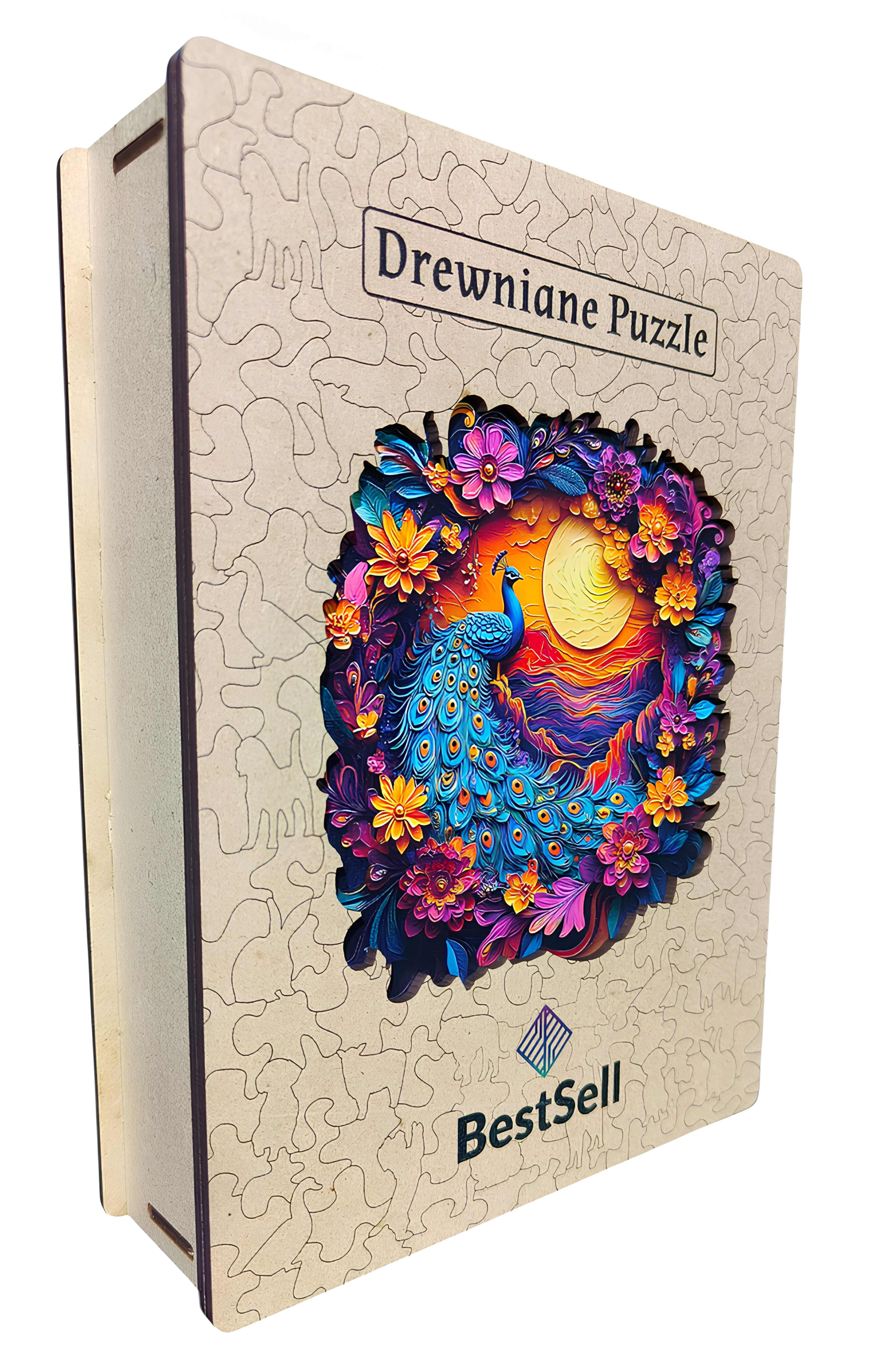 DREWNIANE PUZZLE BESTSELL KOLOROWY PAW PTAK - UKŁADANKA PUZZLE W KSZTAŁCIE ZWIERZĄT