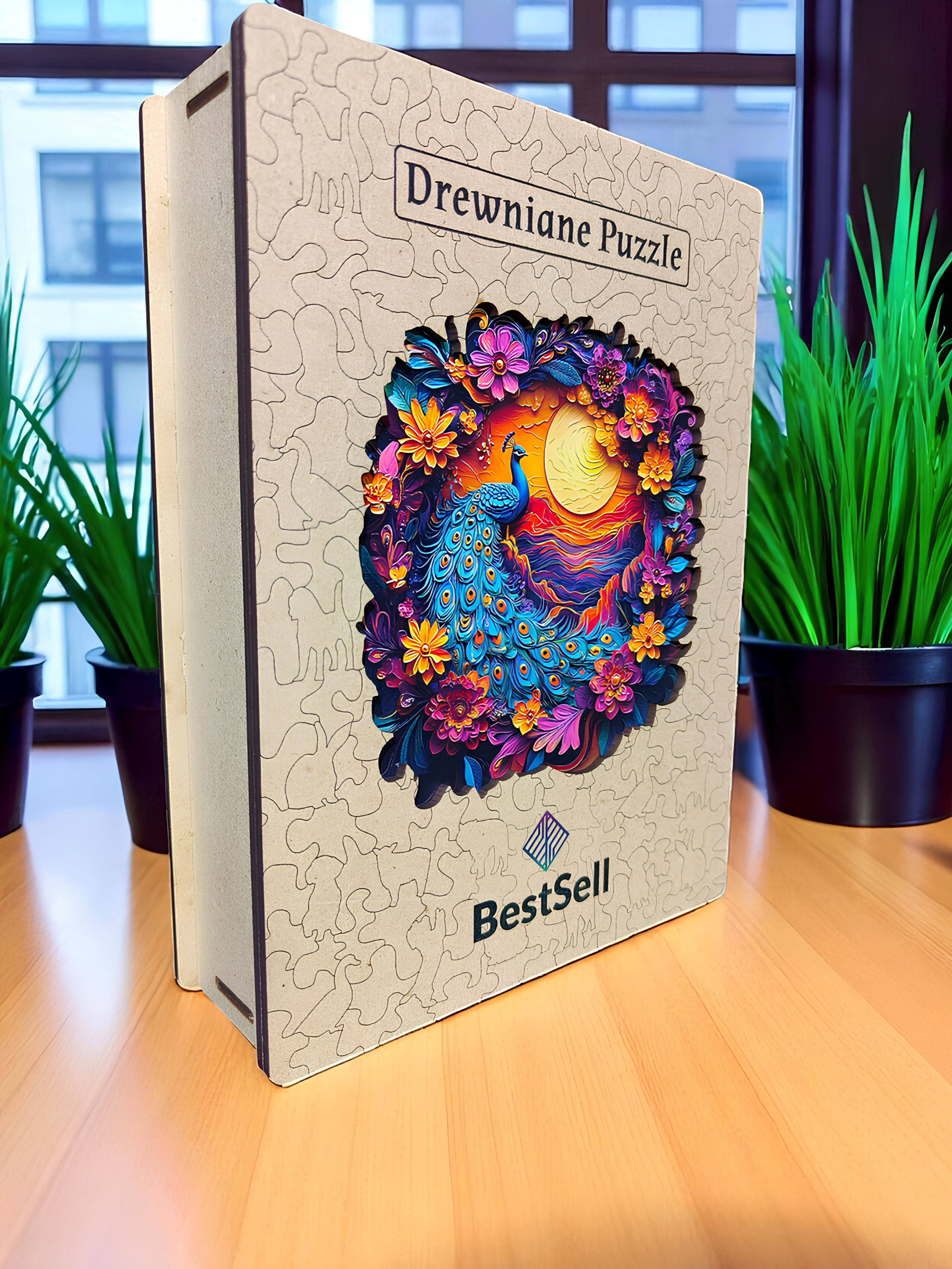 DREWNIANE PUZZLE BESTSELL KOLOROWY PAW PTAK - UKŁADANKA PUZZLE W KSZTAŁCIE ZWIERZĄT