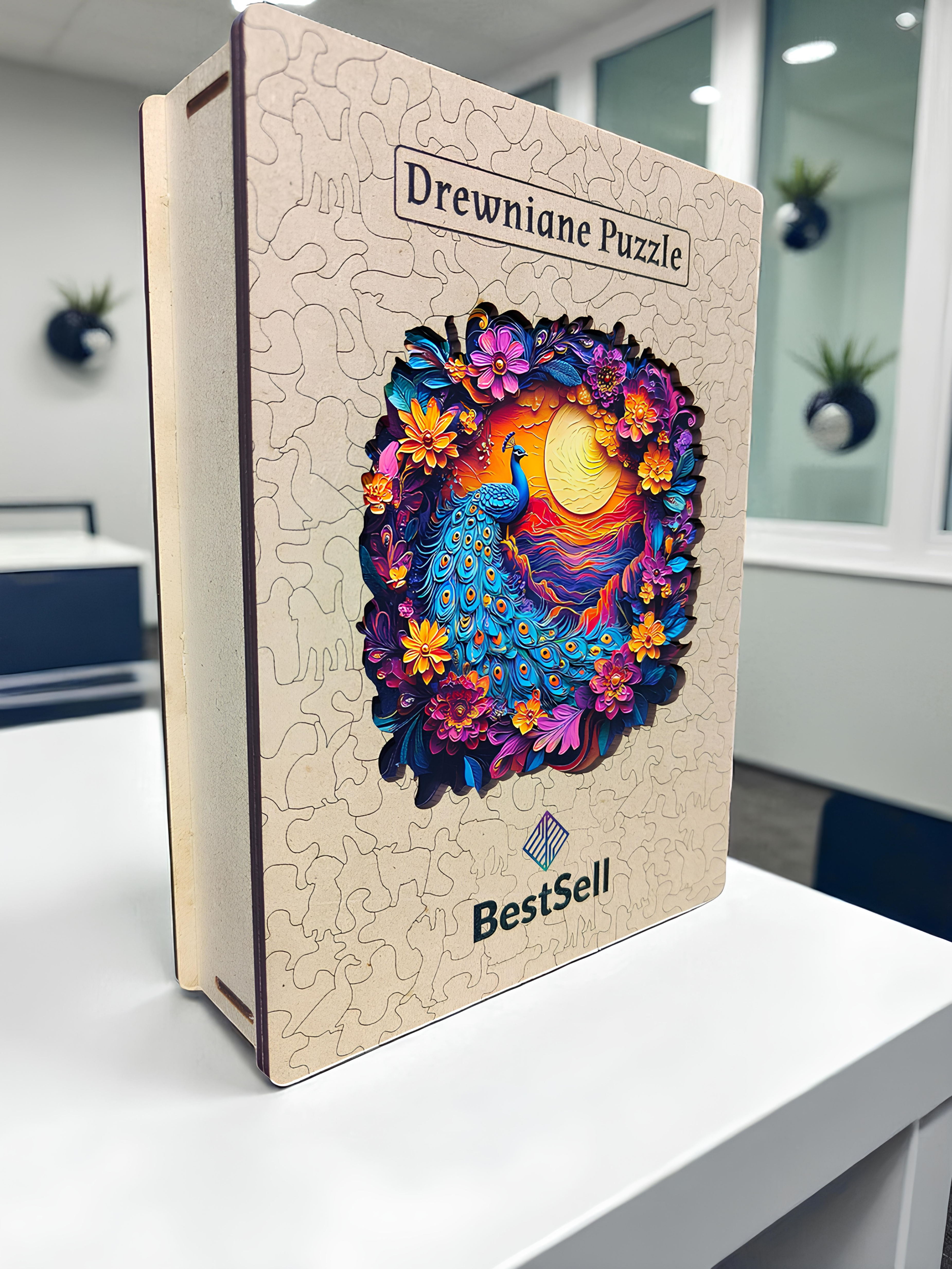 DREWNIANE PUZZLE BESTSELL KOLOROWY PAW PTAK - UKŁADANKA PUZZLE W KSZTAŁCIE ZWIERZĄT