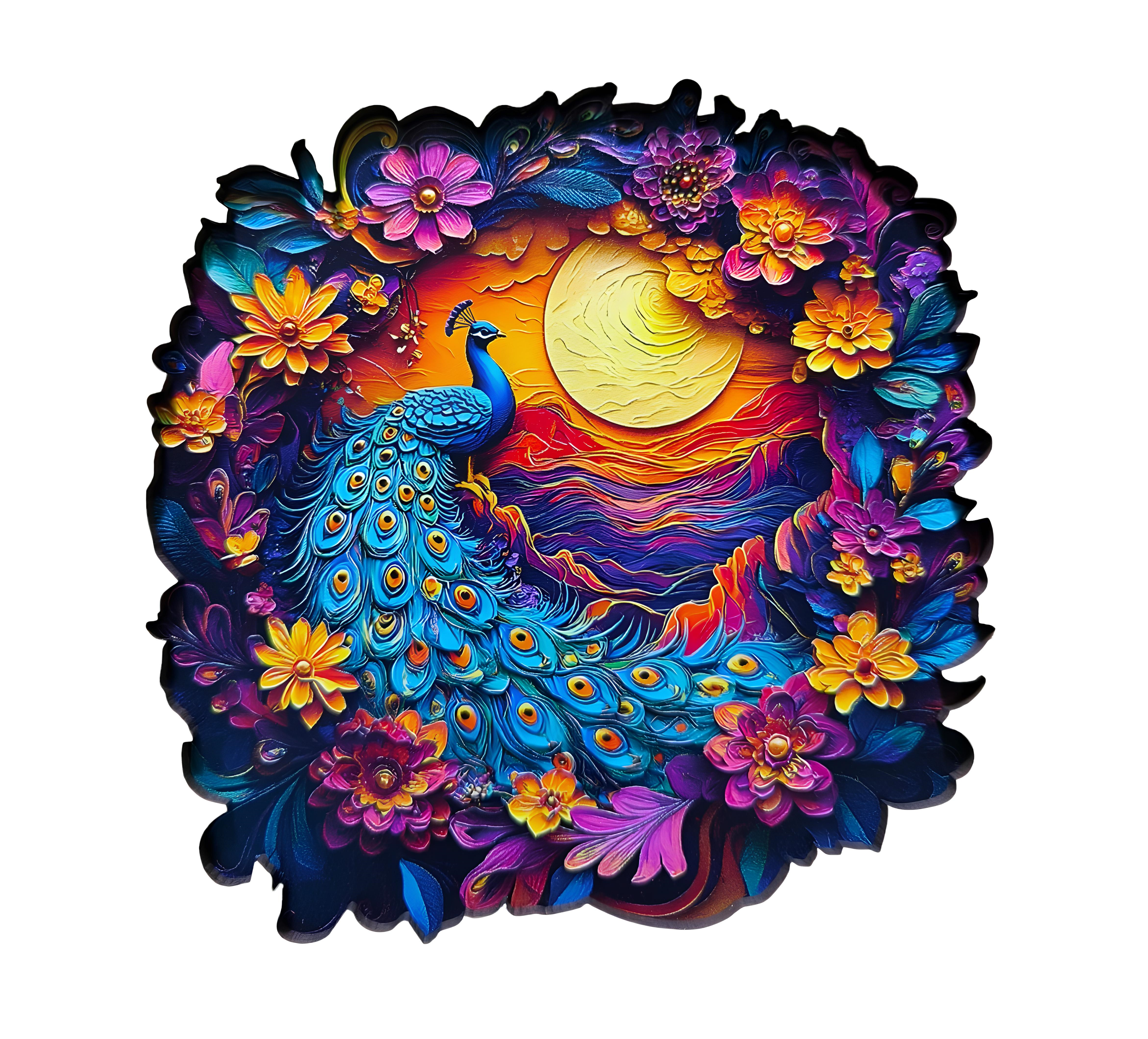 DREWNIANE PUZZLE BESTSELL KOLOROWY PAW PTAK - UKŁADANKA PUZZLE W KSZTAŁCIE ZWIERZĄT