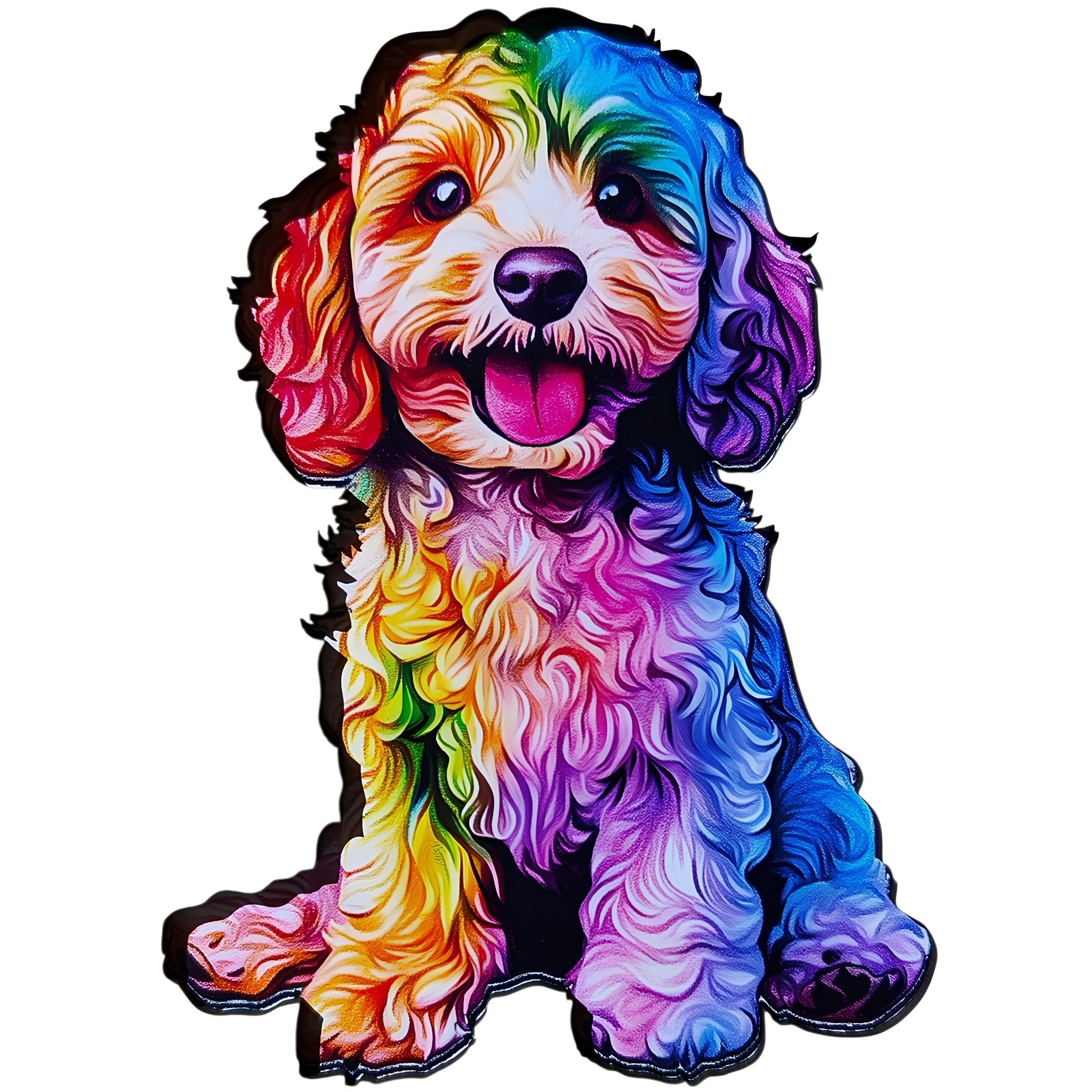 Puzzle Drewniane Kolorowy Pies