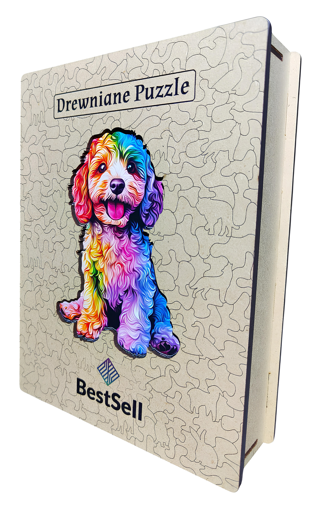 Puzzle Drewniane Kolorowy Pies