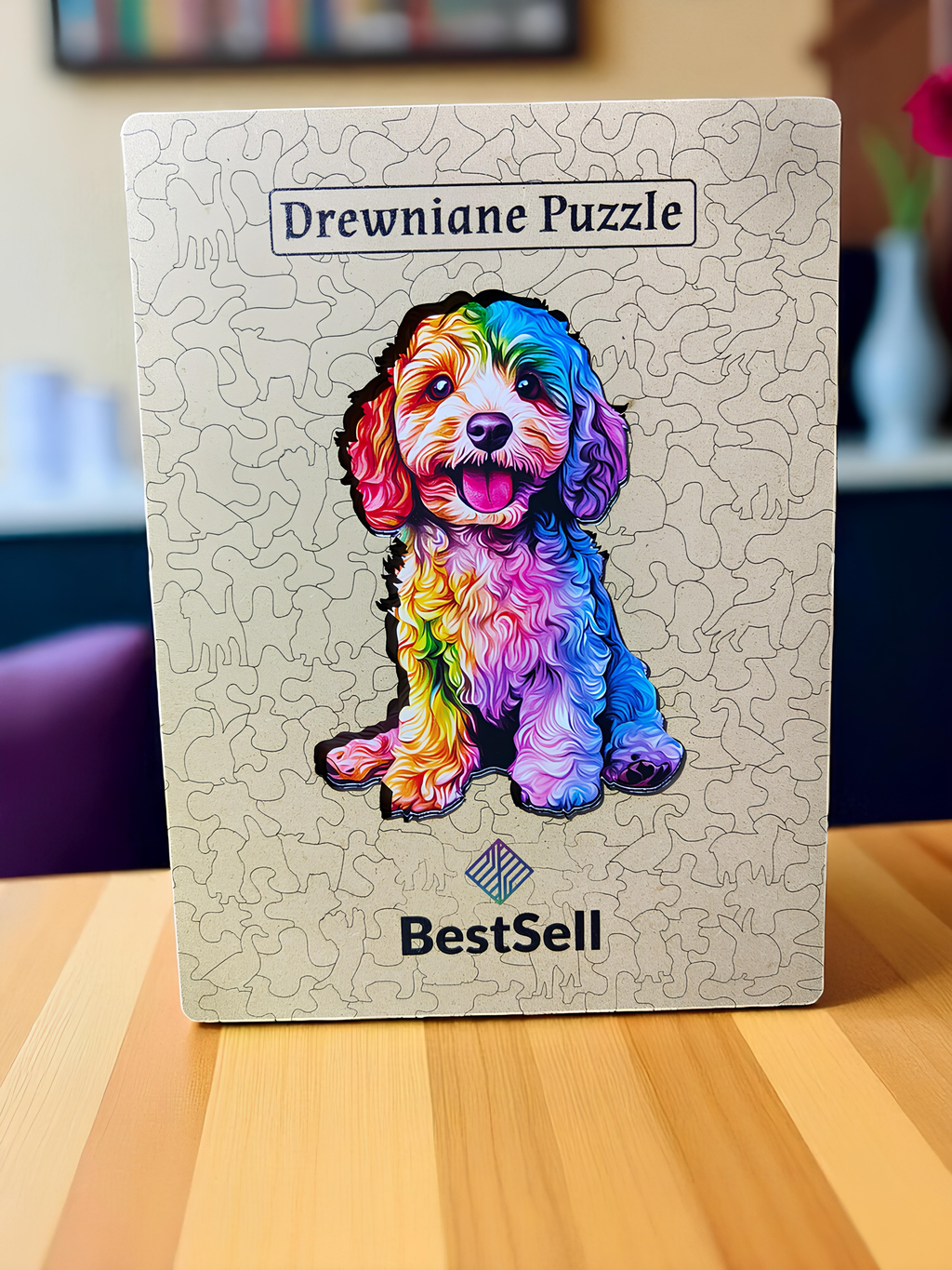 Puzzle Drewniane Kolorowy Pies